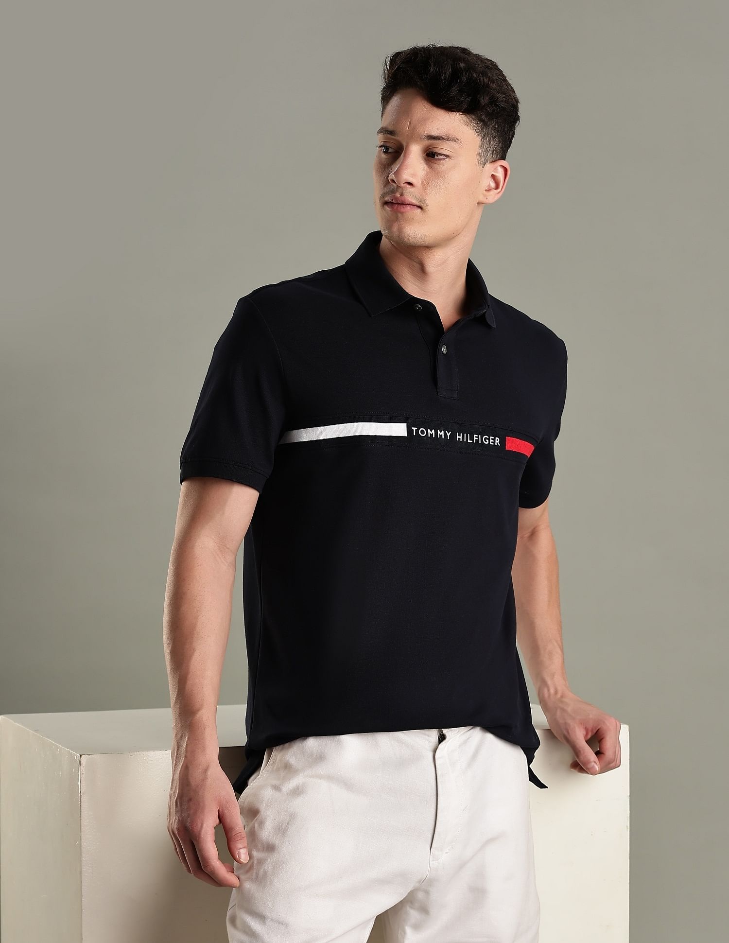 Tommy Hilfiger Logo Regular-Fit Cotton Polo T-Shirt