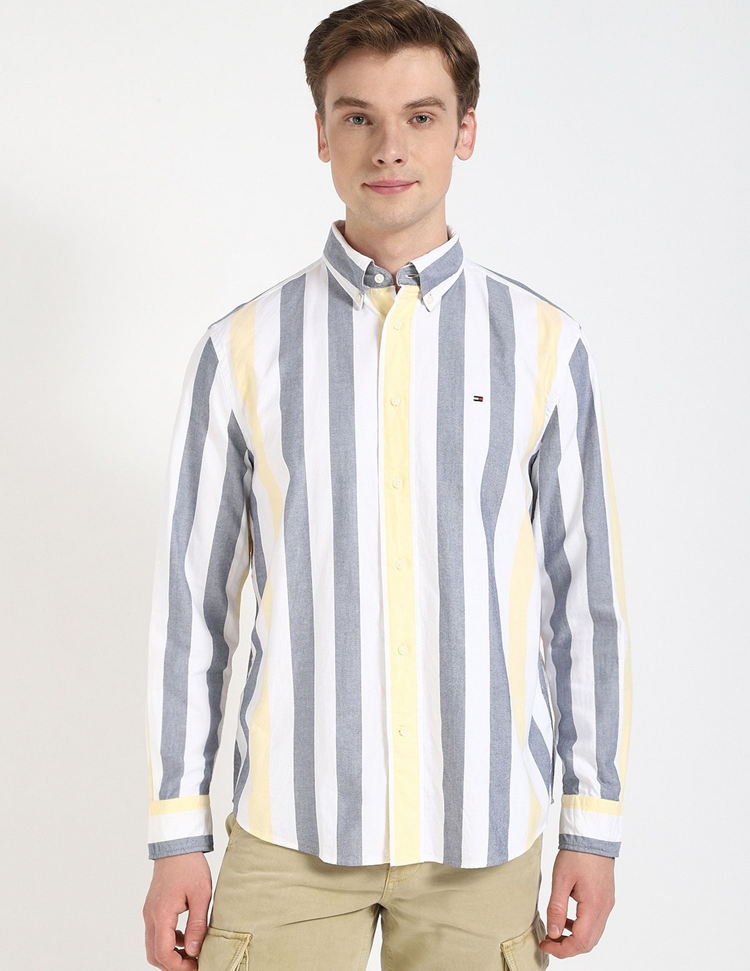 Tommy Hilfiger Striped Relaxed-Fit Oxford Shirt