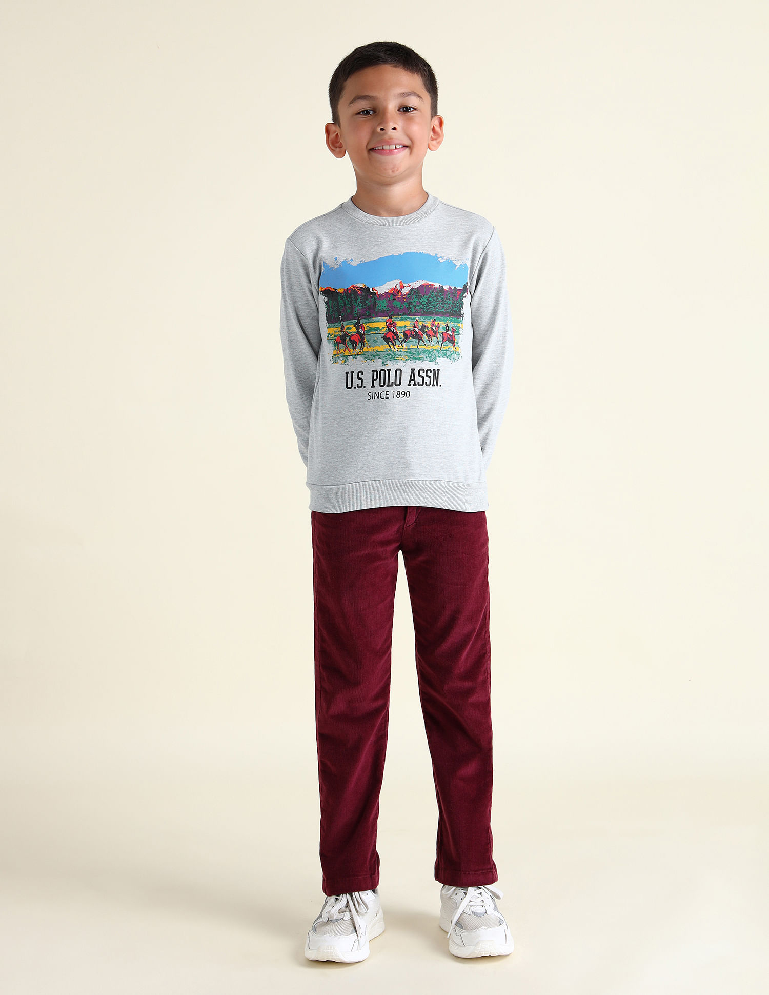 U.S. Polo Assn. Kids Boys Graphic Printed Sweatshirt