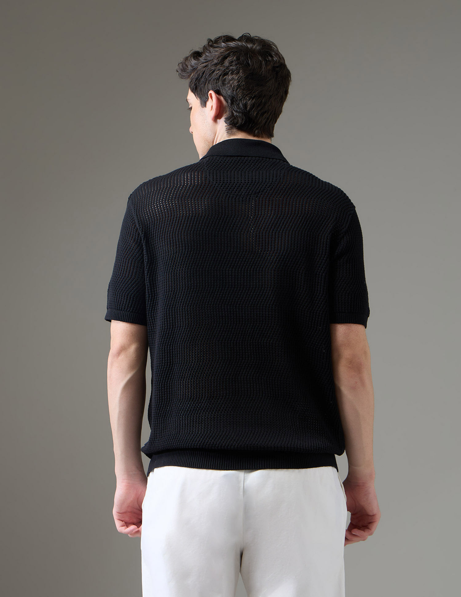 Arrow Newyork Textured Regular Fit Night Is Young Polo Shirt