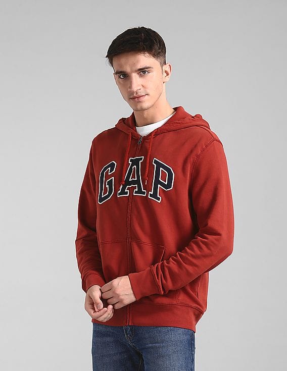 Red Gap Hoodie Zip Buy GAP Men Red Hooded Logo Sweatshirt