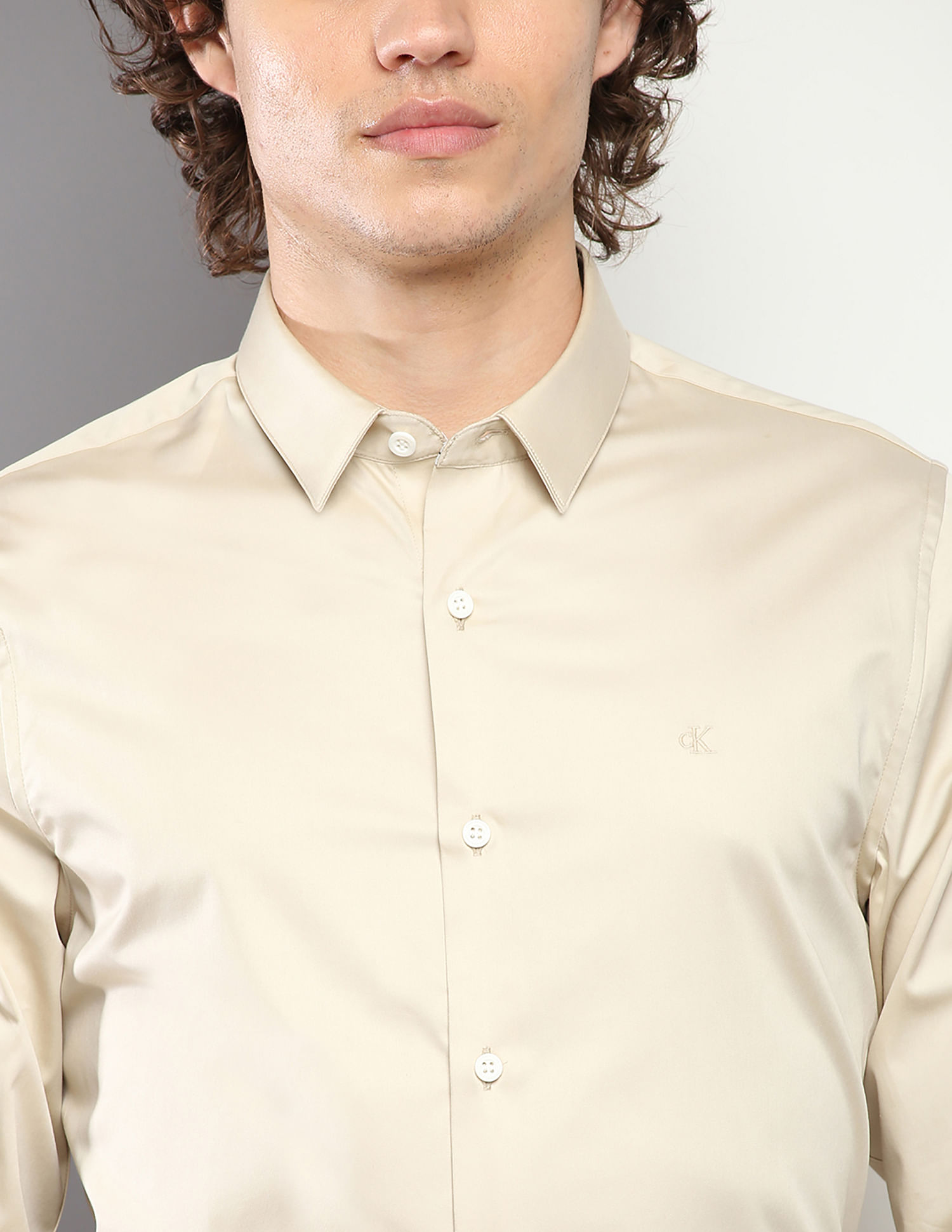 Calvin Klein Jeans Solid Satin Casual Shirt
