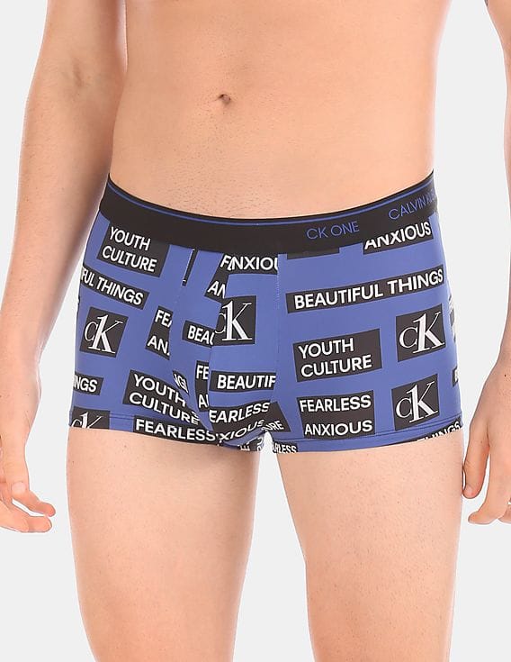 Buy Calvin Klein Underwear Men Blue Elasticized Waist Brand Print