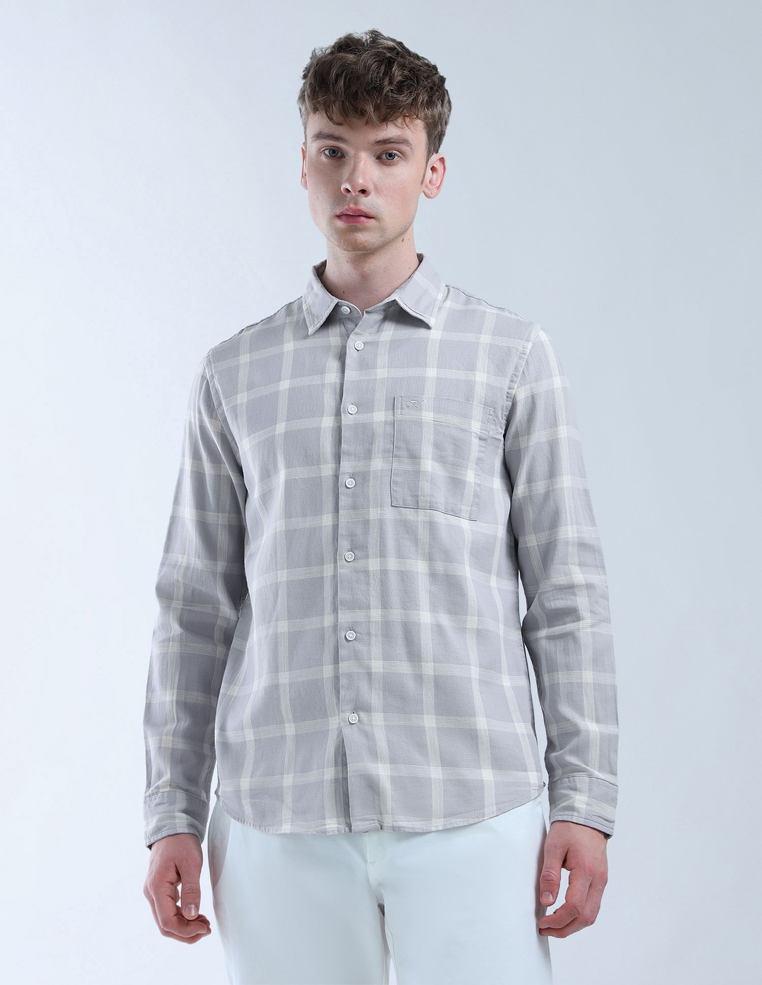 Flying Machine Grid Tattersall Checked Digitopia Shirt