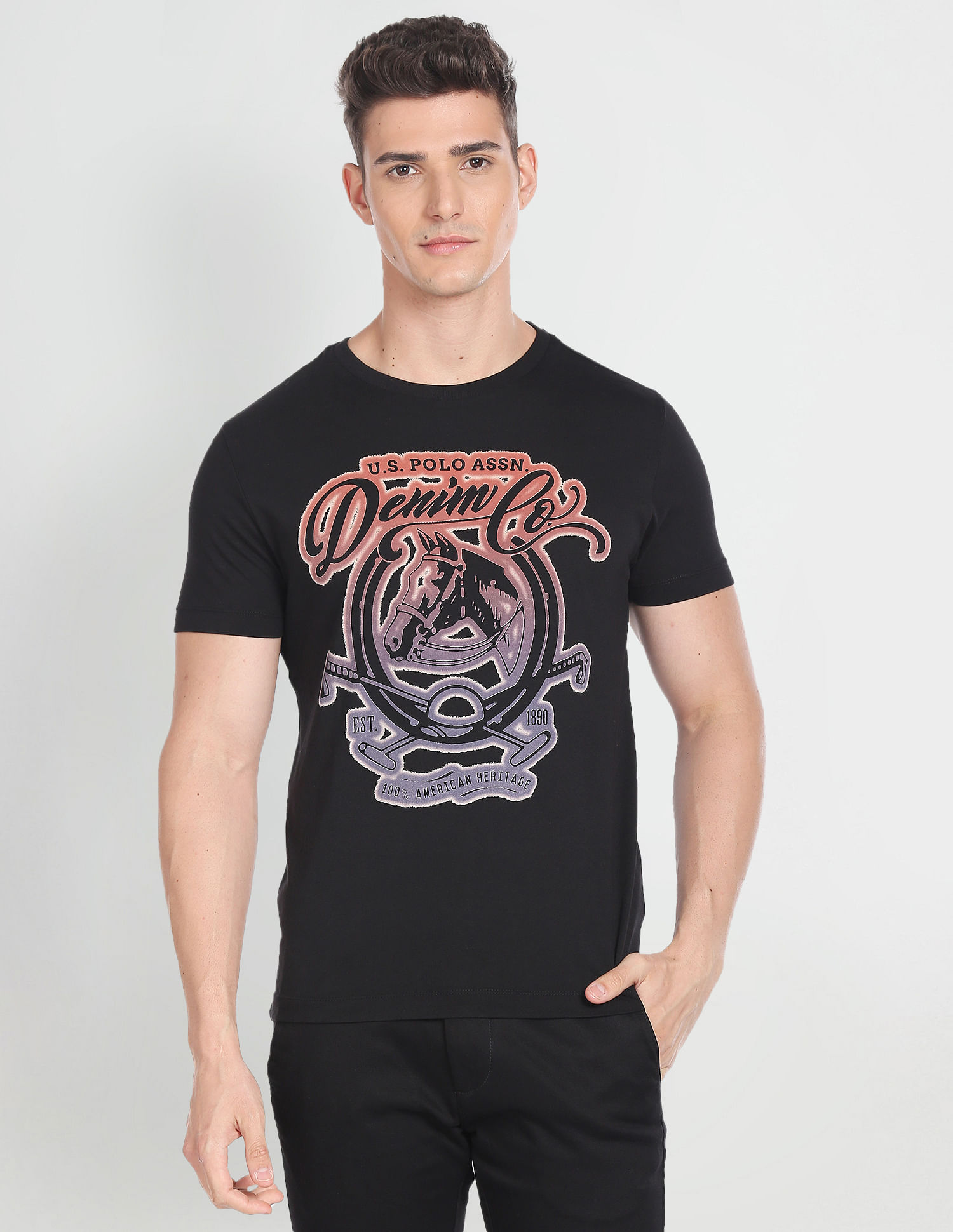 U.S. Polo Assn. Crew Neck Graphic Print T-Shirt