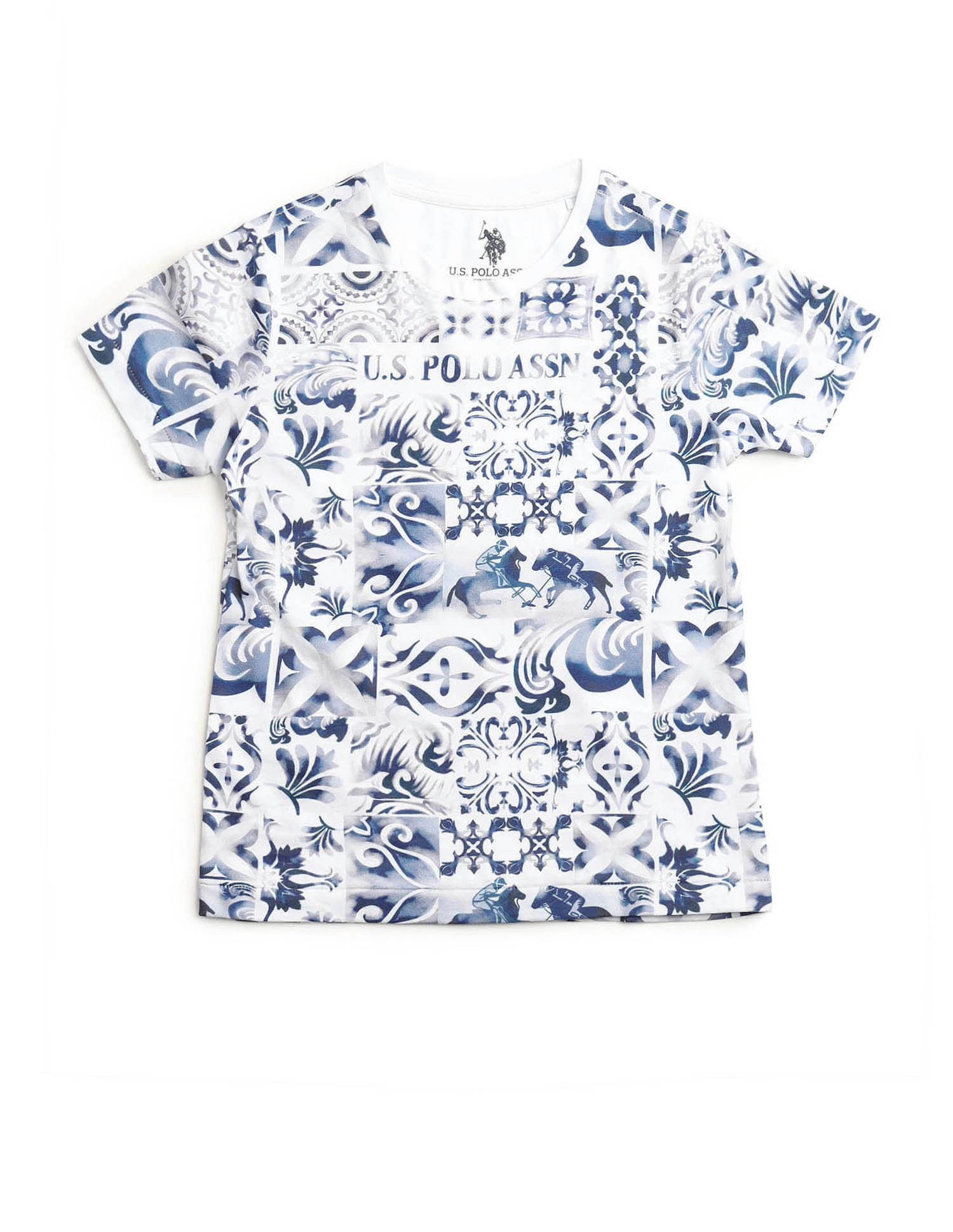 U.S. Polo Assn. Kids Boys Regular Fit All-Over Printed T-Shirt