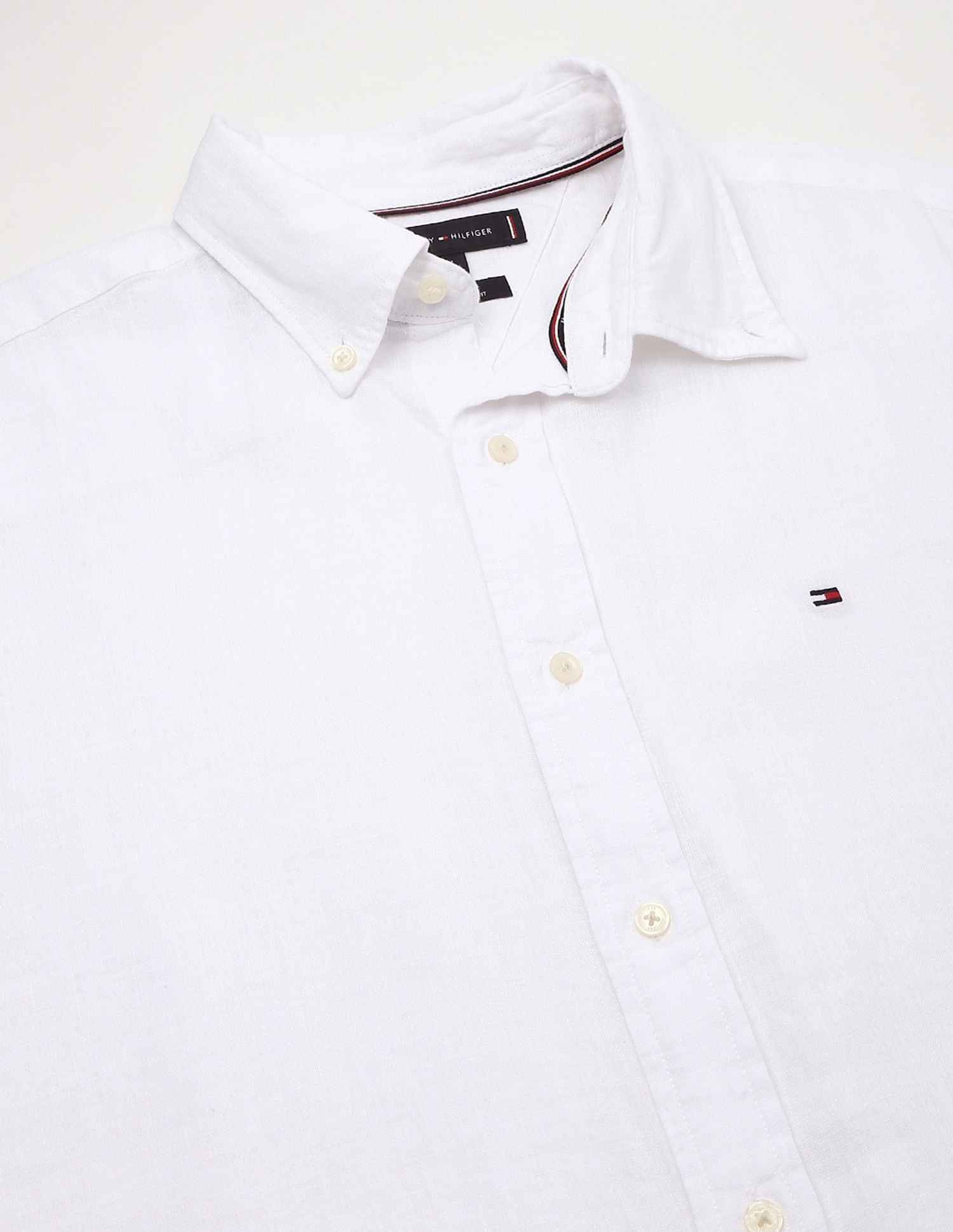 Tommy Hilfiger Solid Regular Fit Plain Woven Shirt