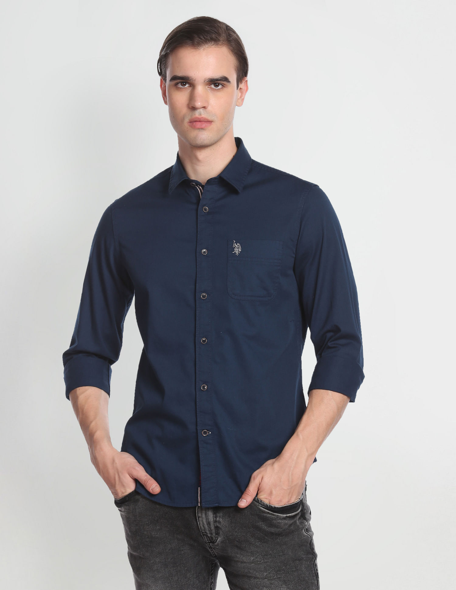 U.S. Polo Assn. Denim Co. Cotton Solid Twill Shirt