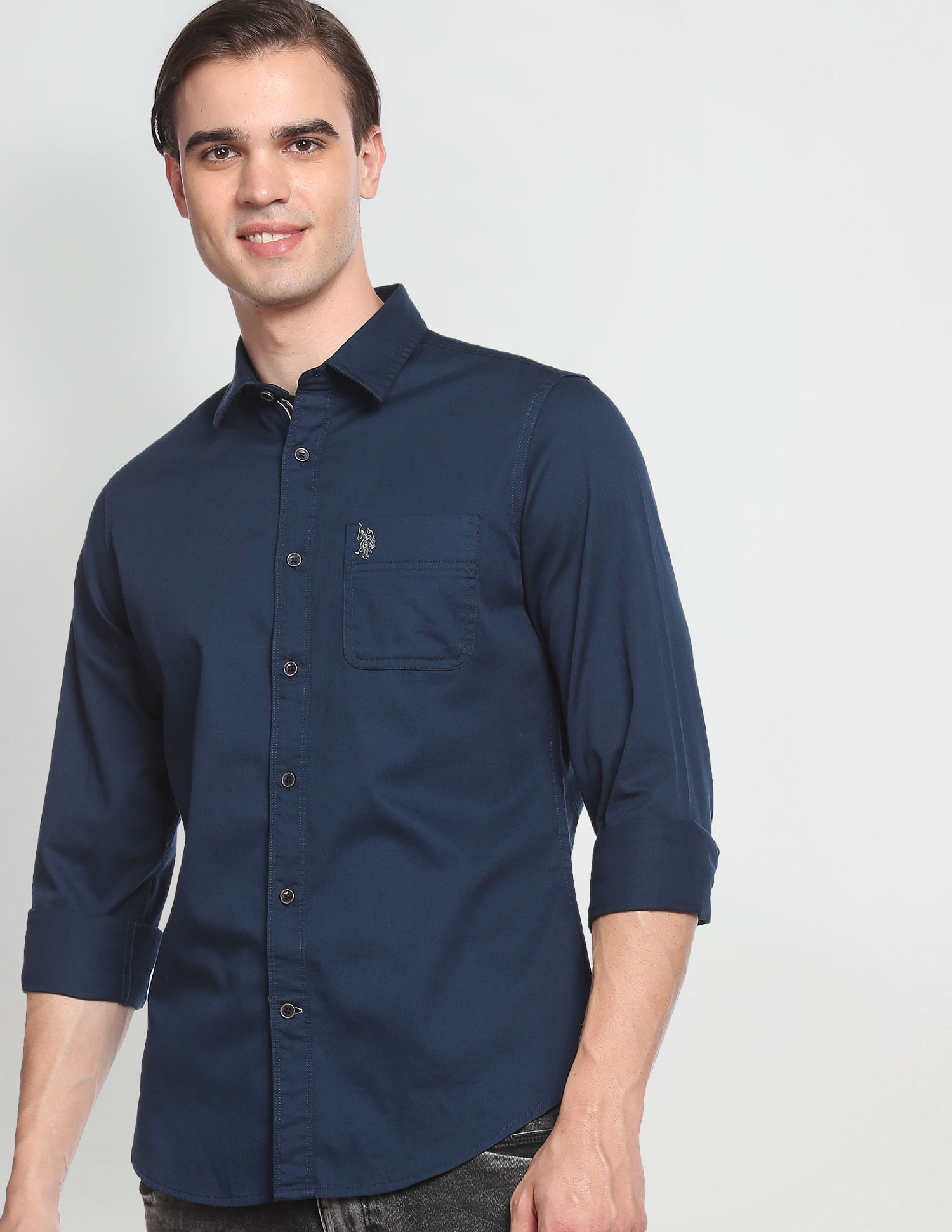 U.S. Polo Assn. Denim Co. Cotton Solid Twill Shirt