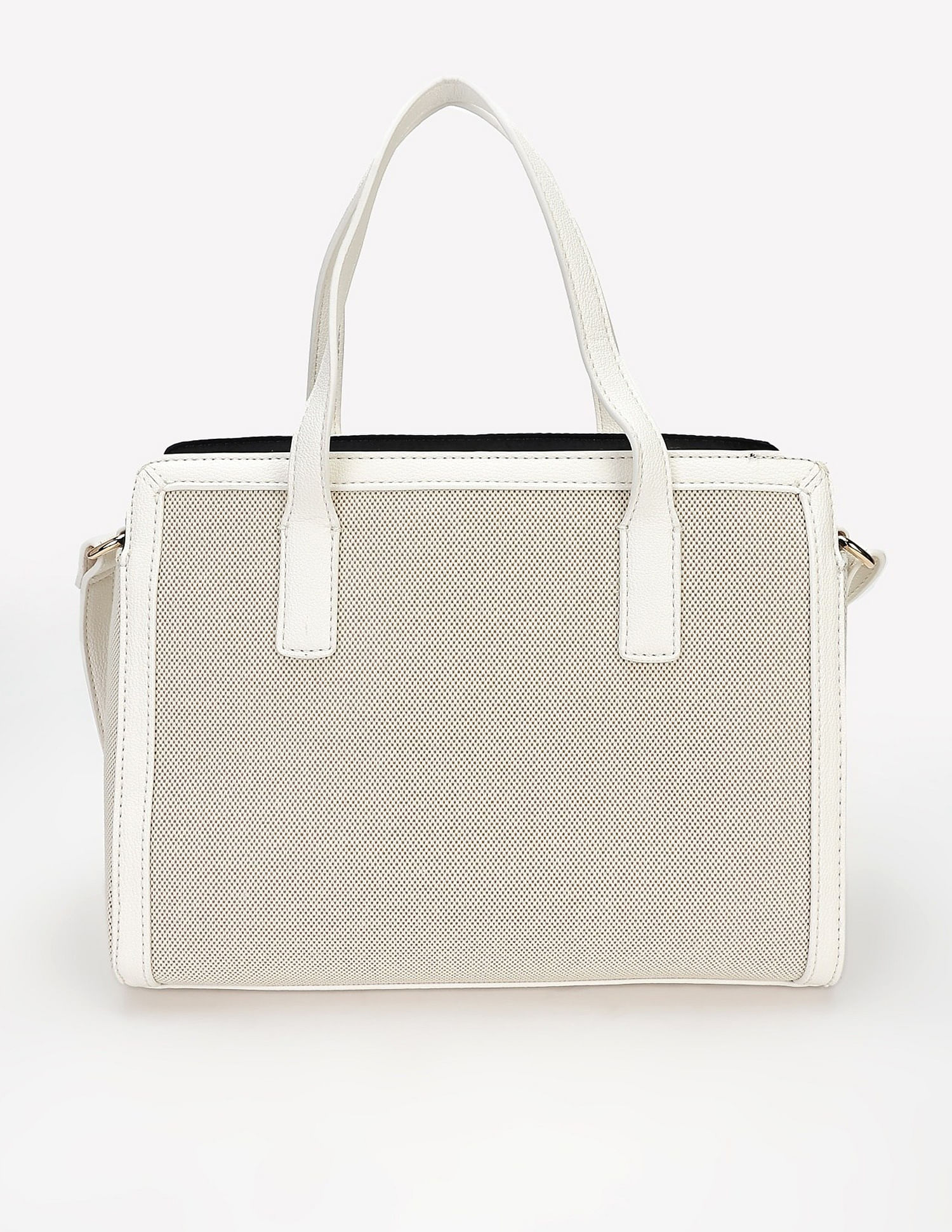 Tommy Hilfiger Solid White Polyester Hand Bags