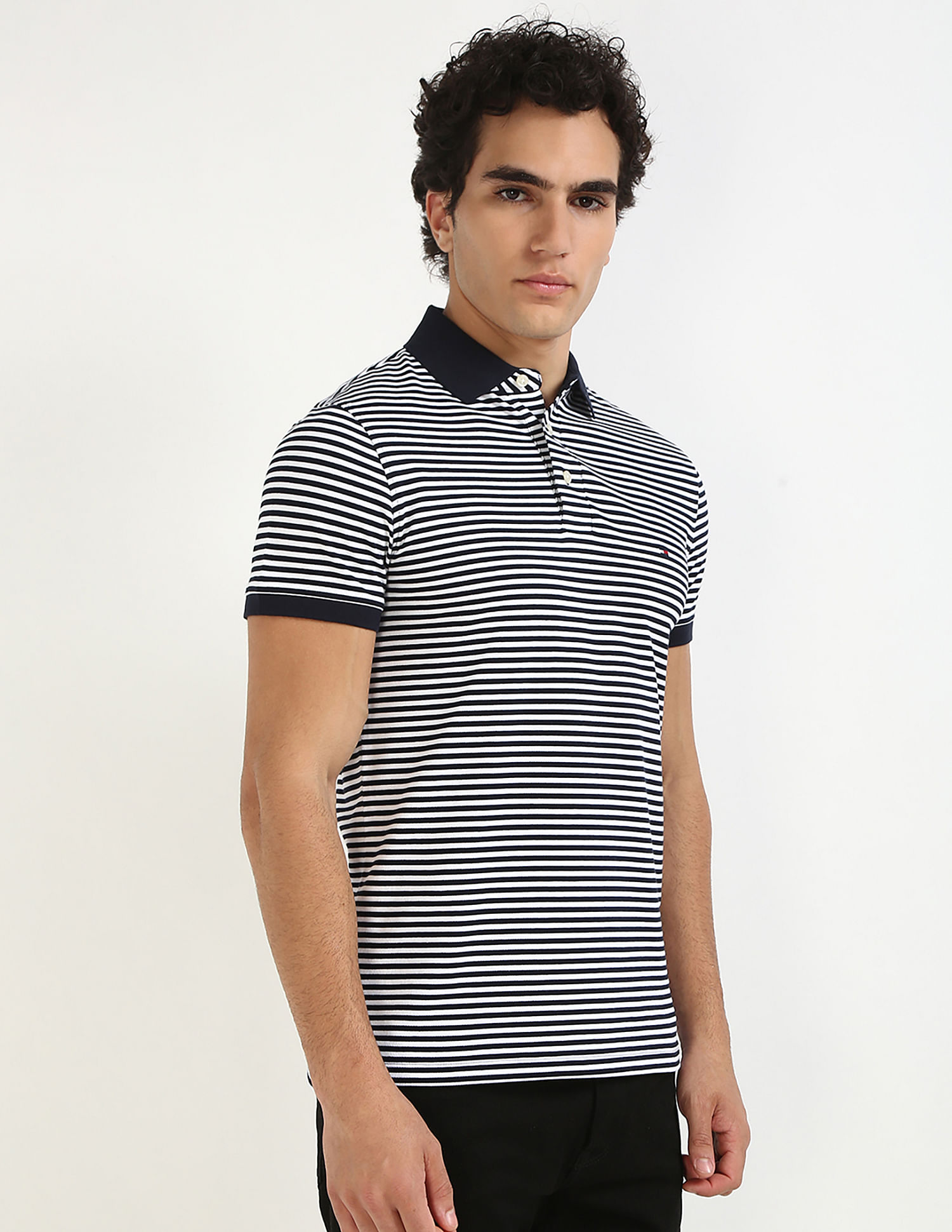 Tommy Hilfiger Striped Slim-Fit Cotton Polo Shirt