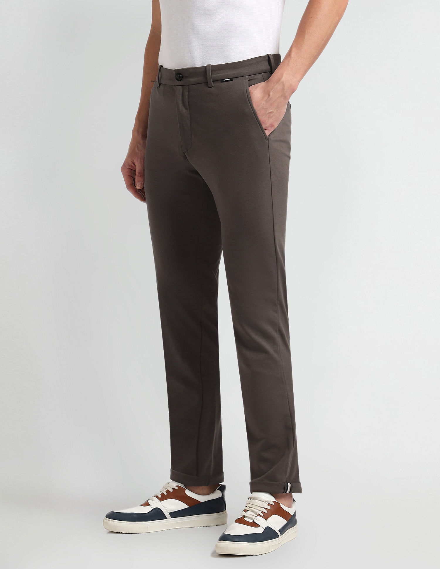 Arrow Sports Mid Rise Smart Flex Trousers
