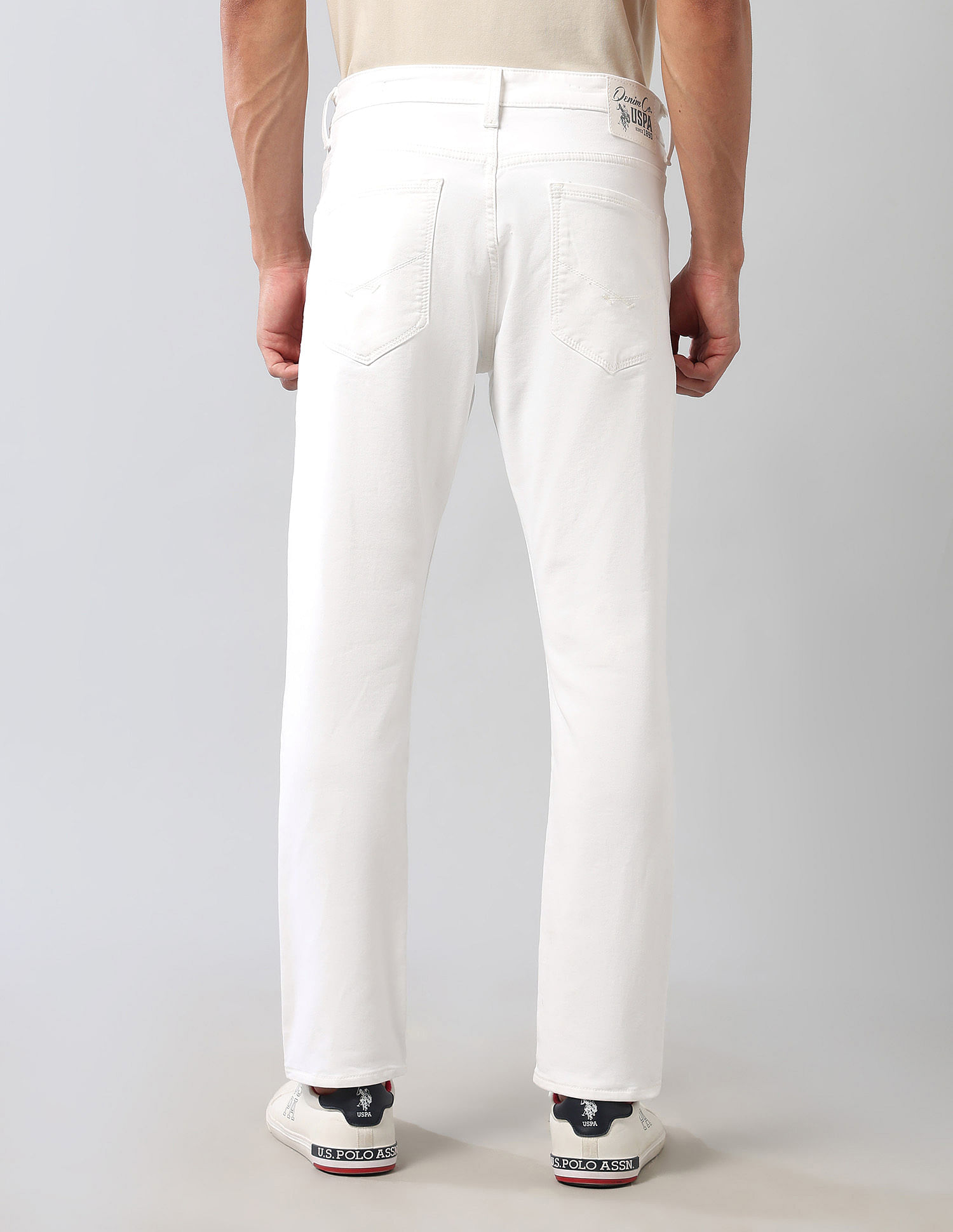U.S. Polo Assn. Denim Co. Henry Tapered Fit White Ultra Soft Jeans