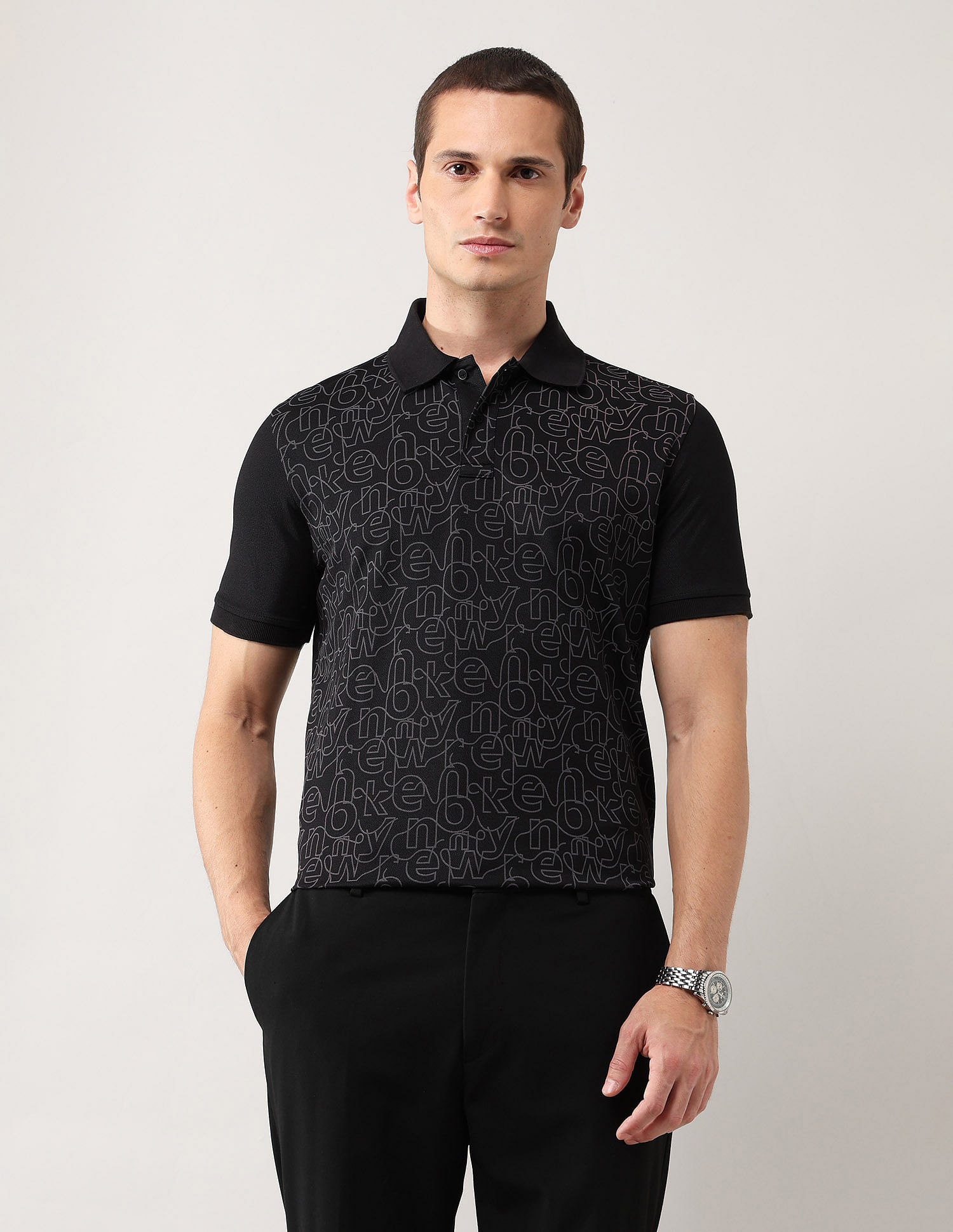 Arrow Newyork Typographic Pure Cotton Polo Shirt