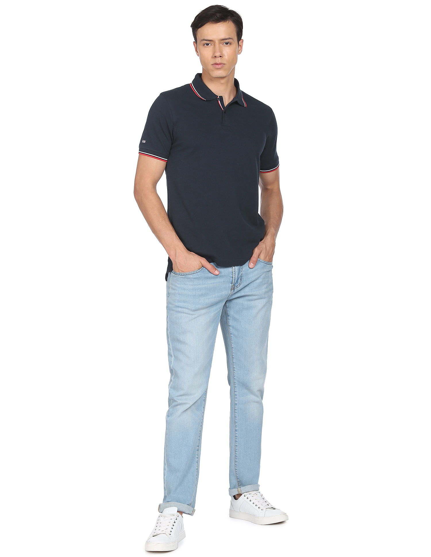 Arrow Sports Solid Cotton Polo Shirt