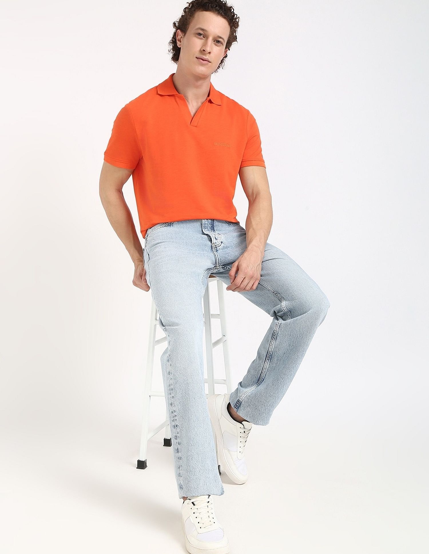 Tommy Hilfiger Solid Regular-Fit Cotton Polo T-Shirt