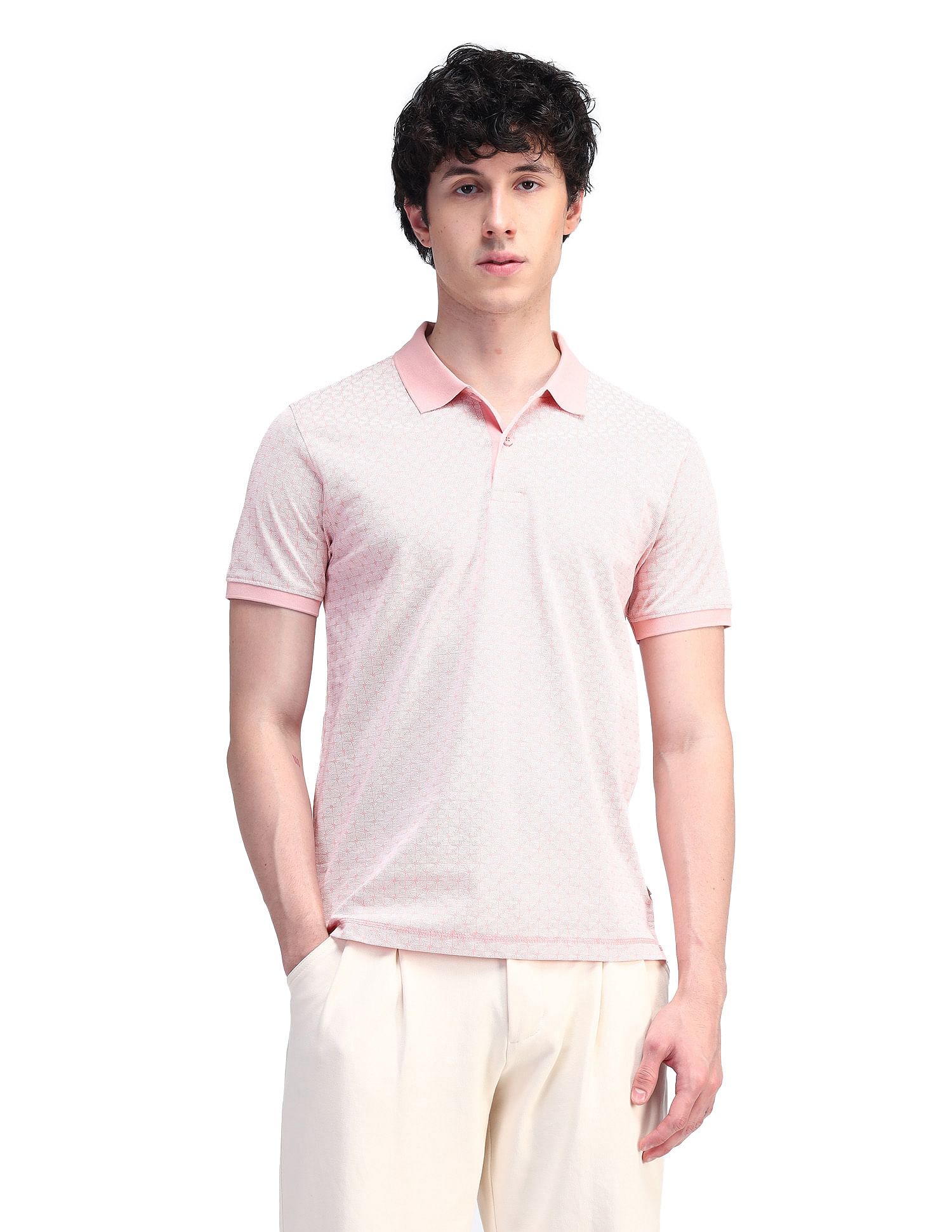 Flying Machine Pure Cotton All Over Printed Polo Shirt