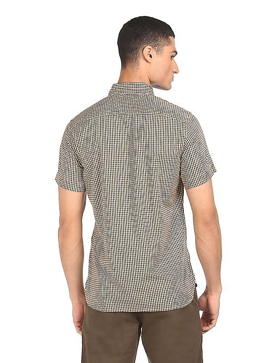 Tommy Hilfiger Men Yellow Slim Fit Check Casual Shirt