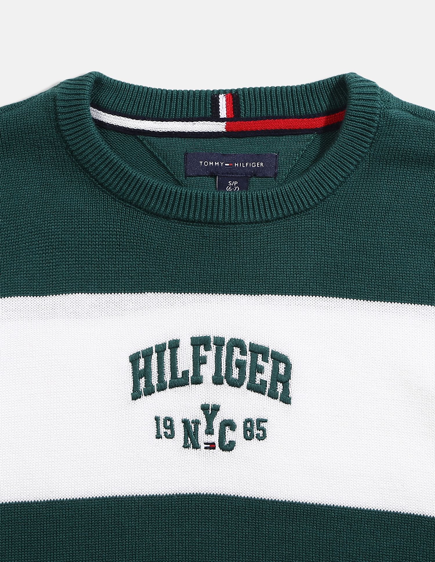 Top Tommy Hilfiger Green Stripe Pullover!!