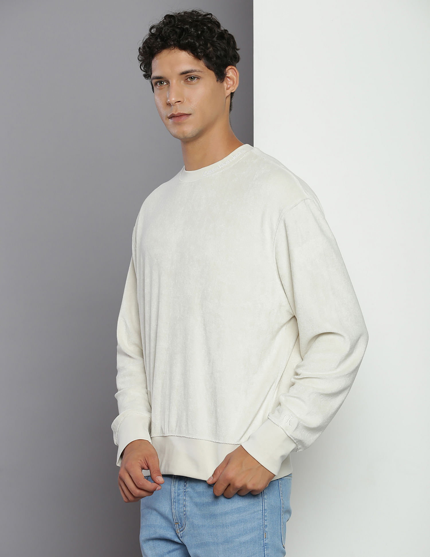 Calvin Klein Crew Neck Towelling Sweatshirt
