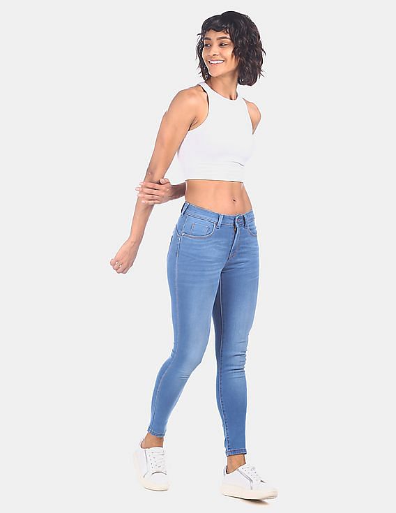 Flying Machine Women Twiggy Super Skinny Fit Mid Rise Jeans
