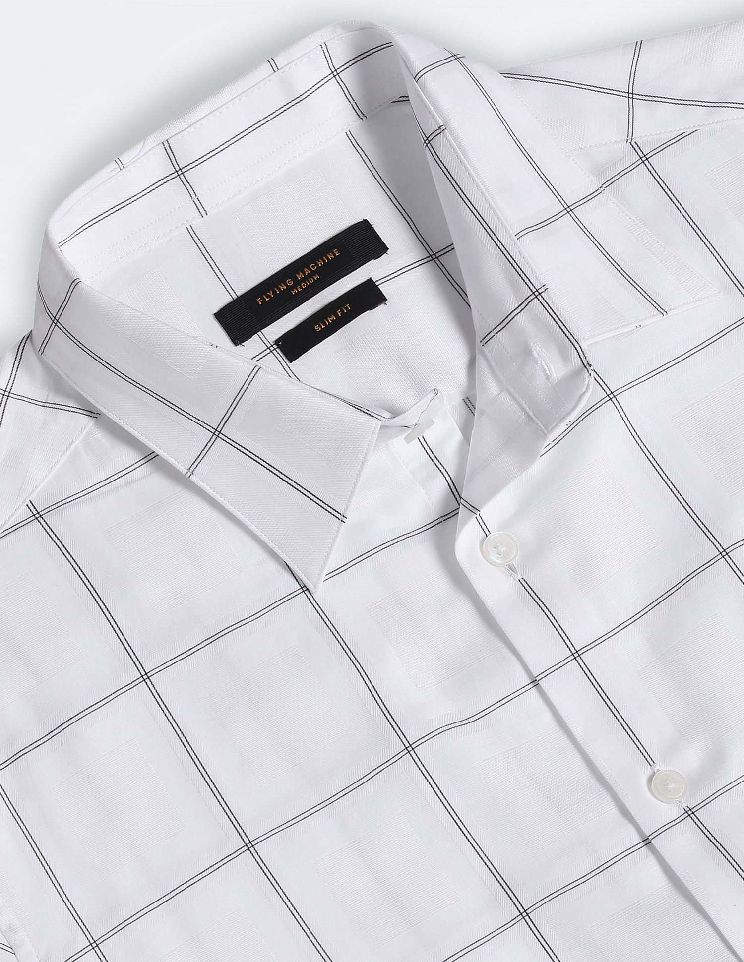 Flying Machine Windowpane Check Cotton Shirt