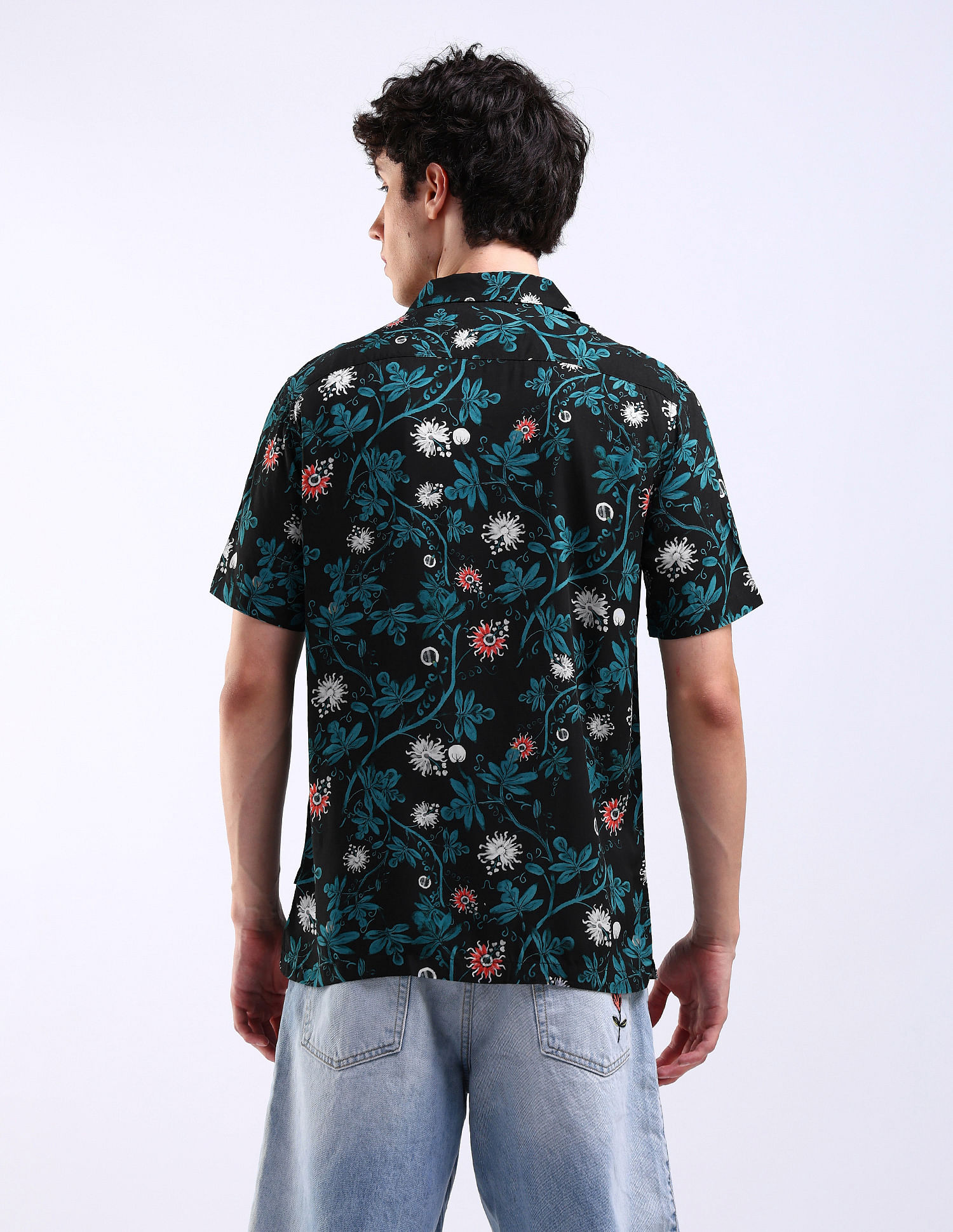 Flying Machine Cuban Collar Holiday Shirt