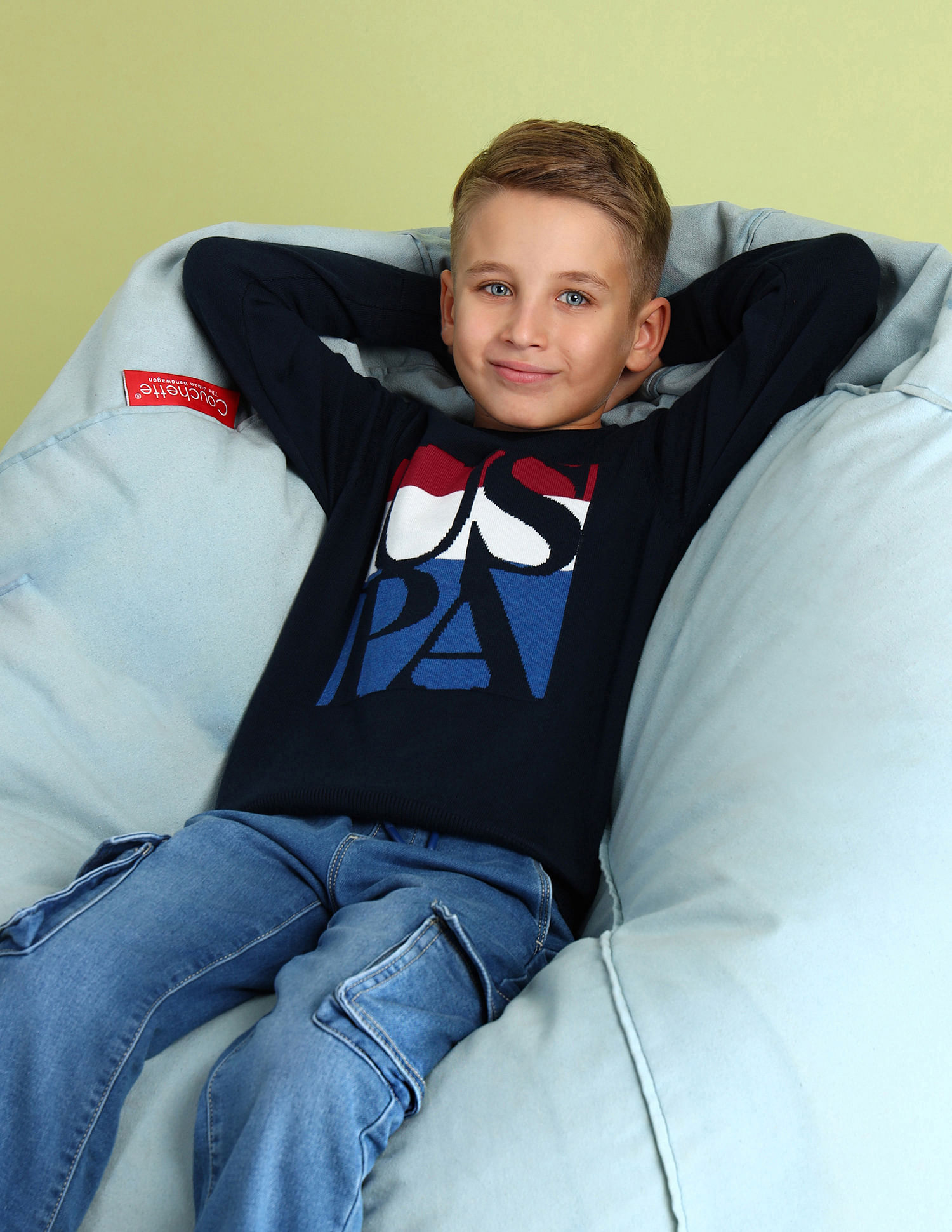 U.S. Polo Assn. Kids Boys Cotton Brand Printed Sweater