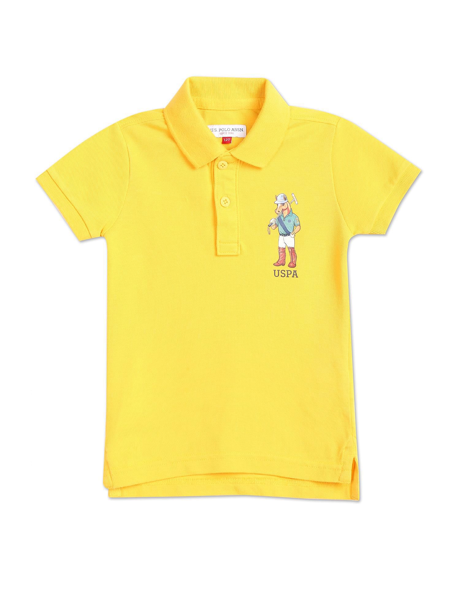 U.S. Polo Assn. Kids Button Placket Solid Polo Shirt