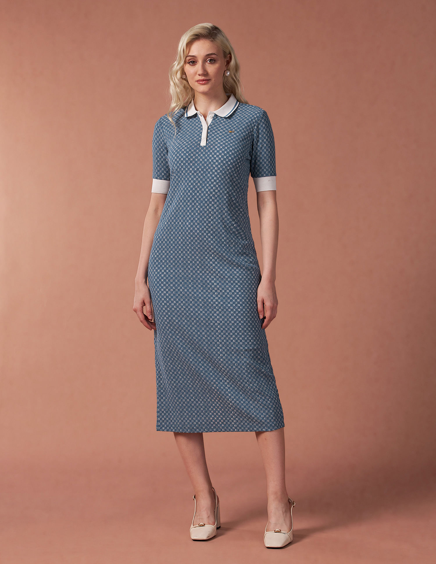 U.S. Polo Assn. Women Knitted Schiffli Polo Dress
