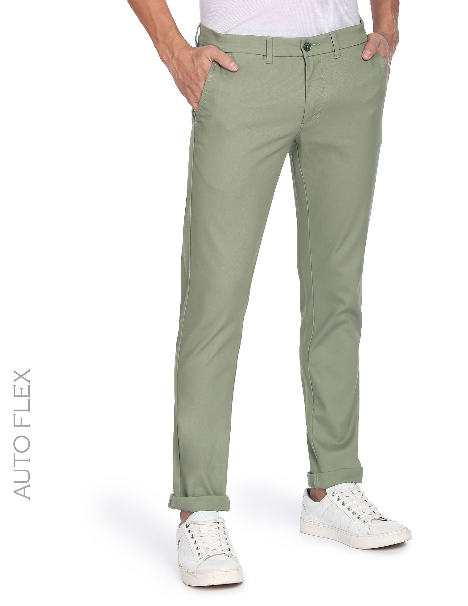 Buy ARROW Charcoal Mens Autoflex Waist Regular Fit Trousers  Shoppers Stop