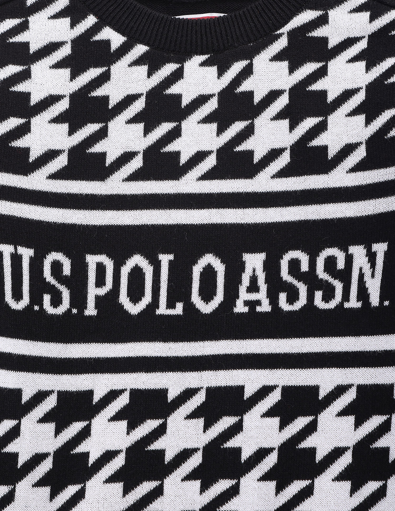 U.S. Polo Assn. Kids Boys Houndstooth Logo Sweater