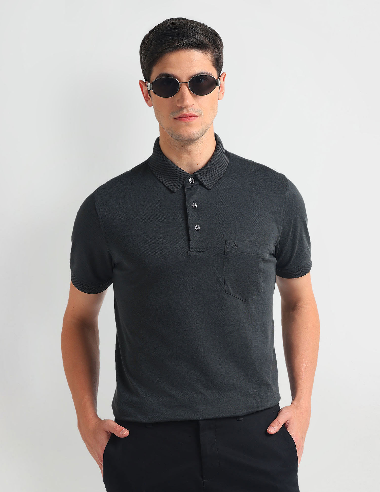 Arrow Solid Chest Pocket Polo Shirt