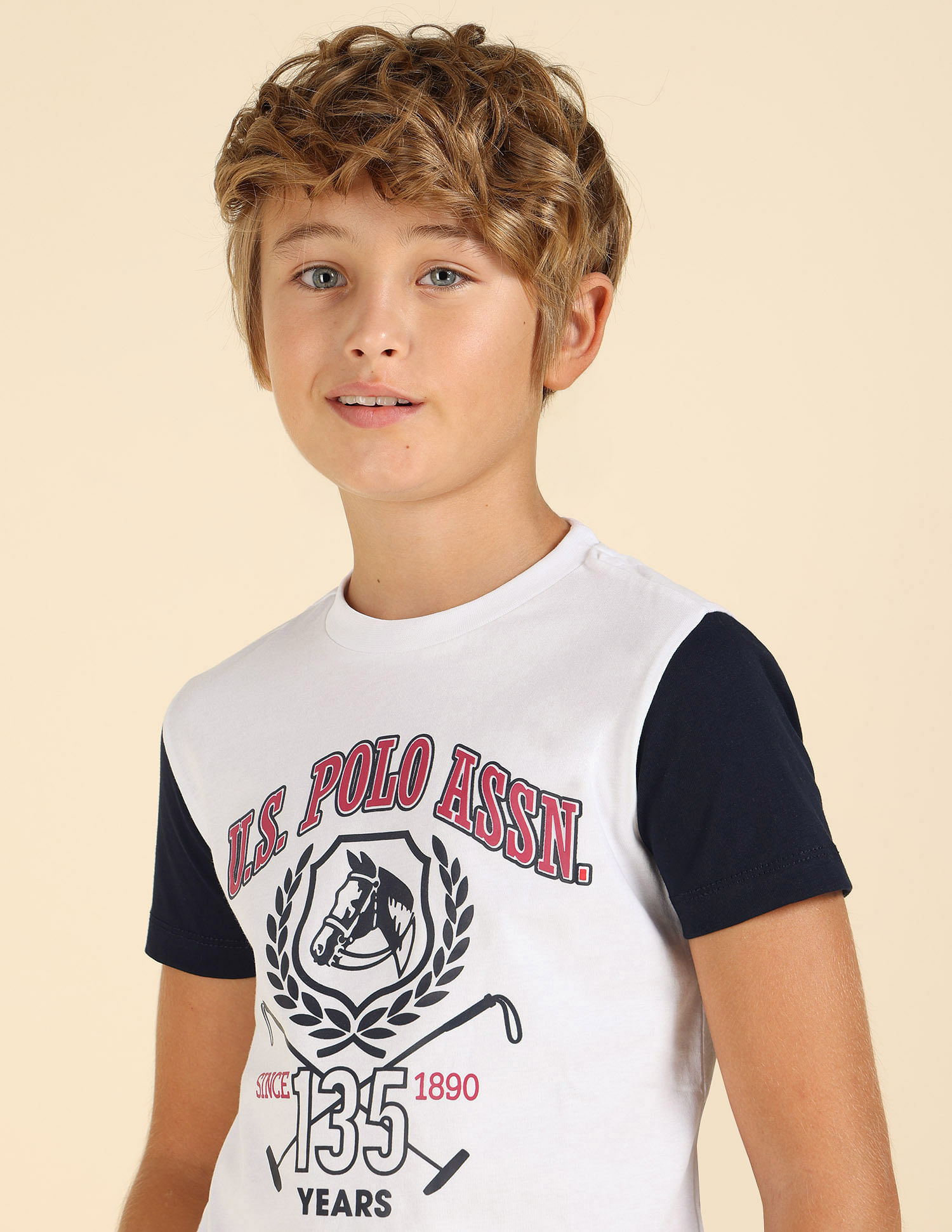 U.S. Polo Assn. Kids Boys Pure Cotton Regular Fit T-Shirt