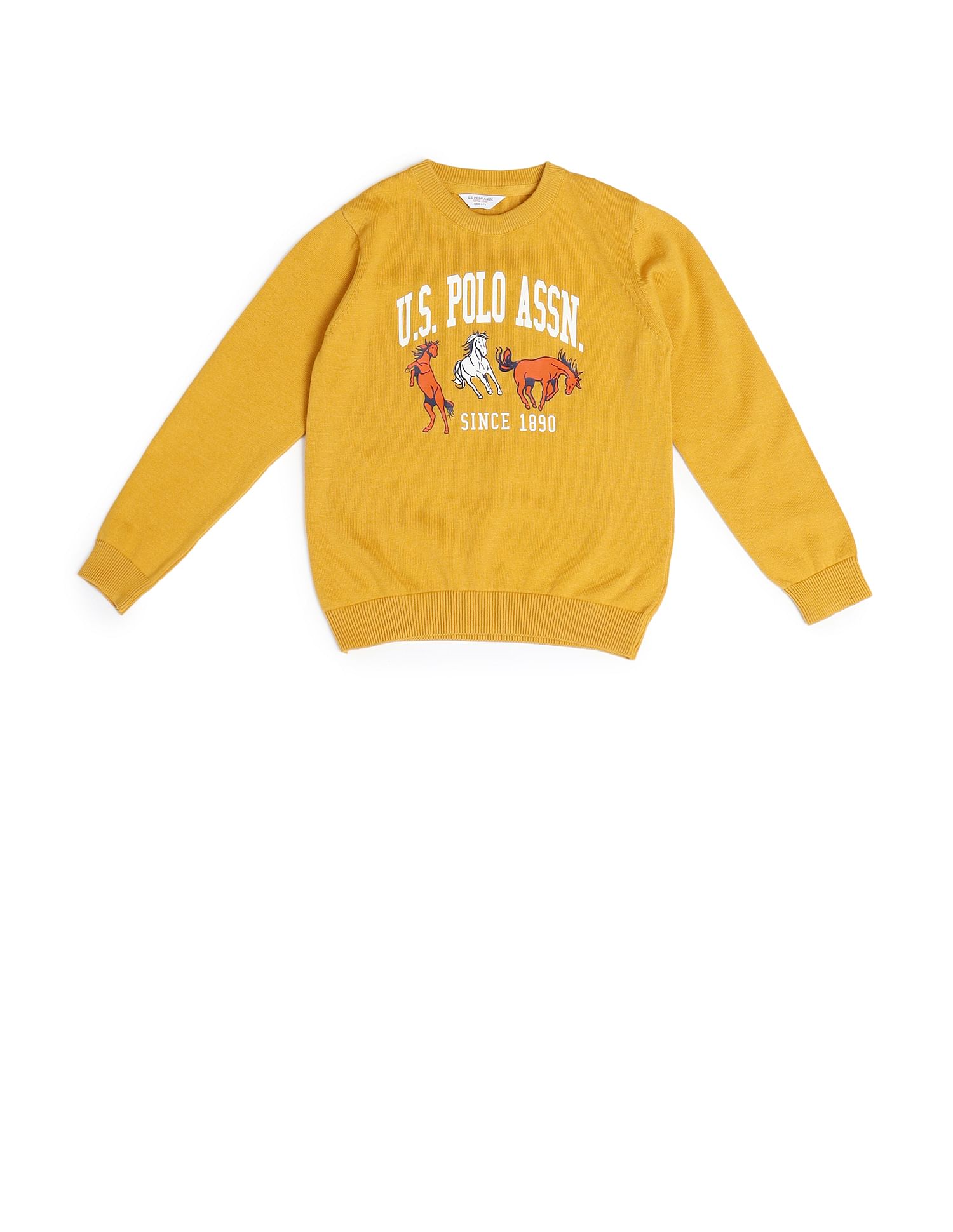 U.S. Polo Assn. Kids Boys Printed Cotton Sweater