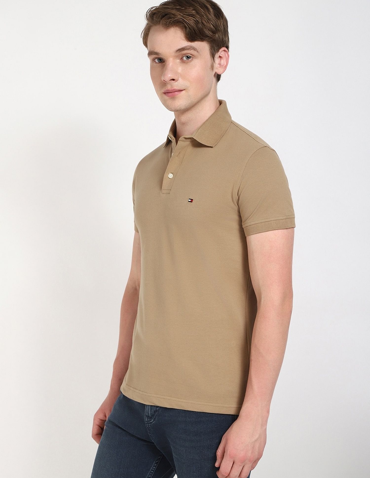 Tommy Hilfiger Solid Slim-Fit Cotton Polo Shirt