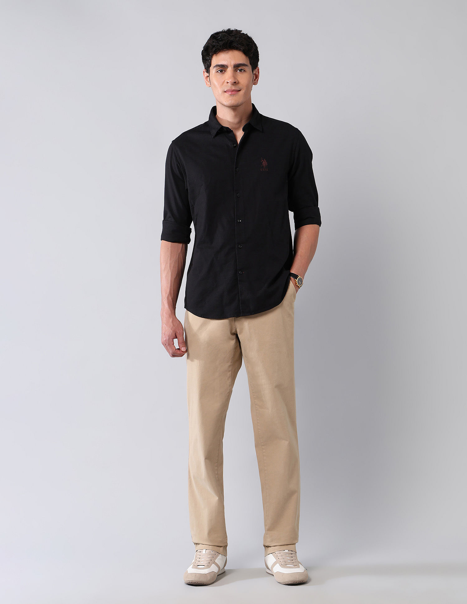 U.S. Polo Assn. Denim Co. Pure Cotton Regular Fit Dobby Shirt