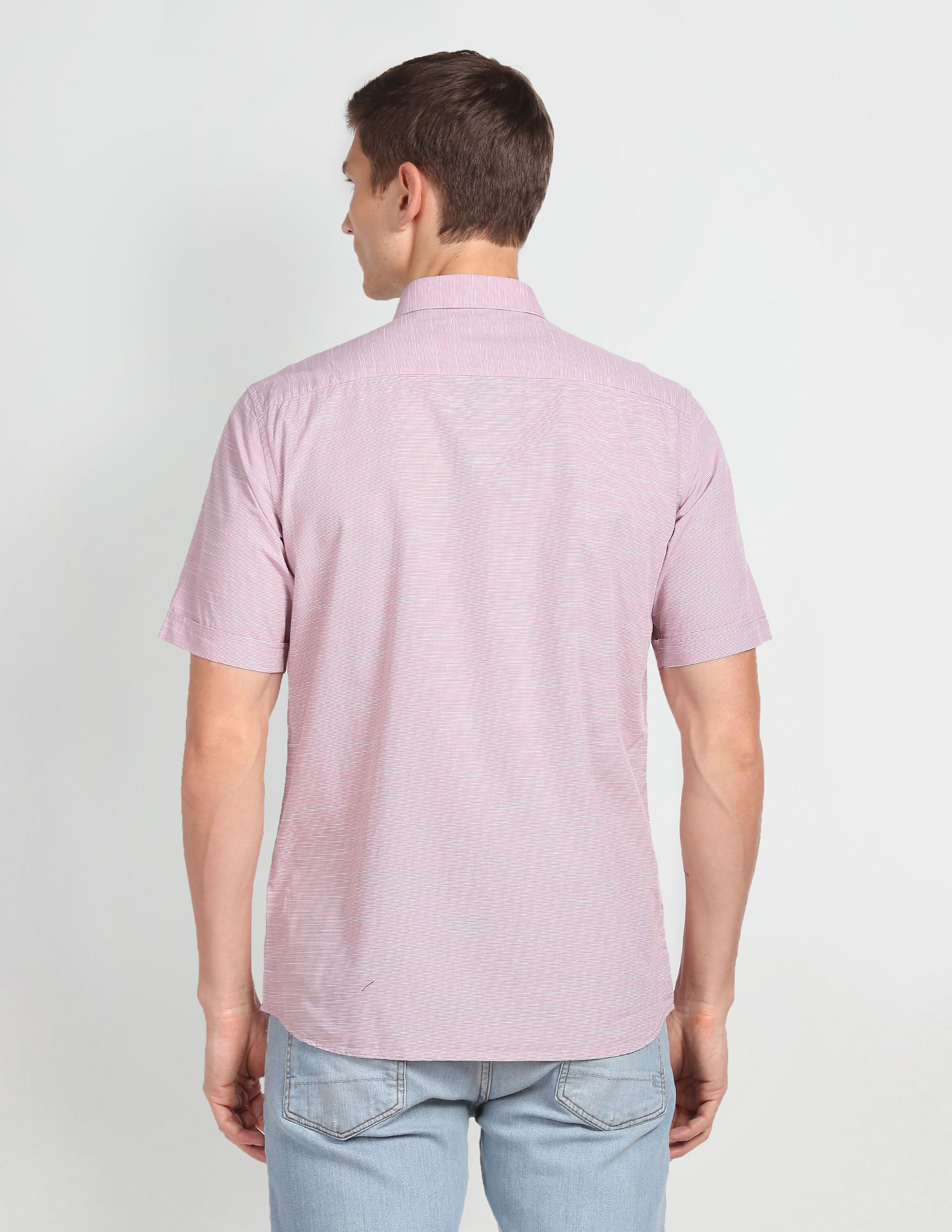 Arrow Sports Horizontal Stripe Slim Fit Shirt