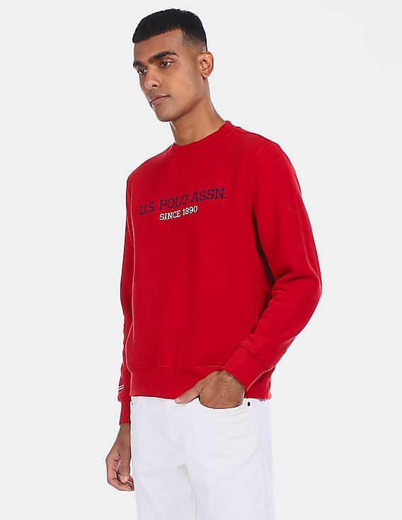 Red clearance polo crewneck