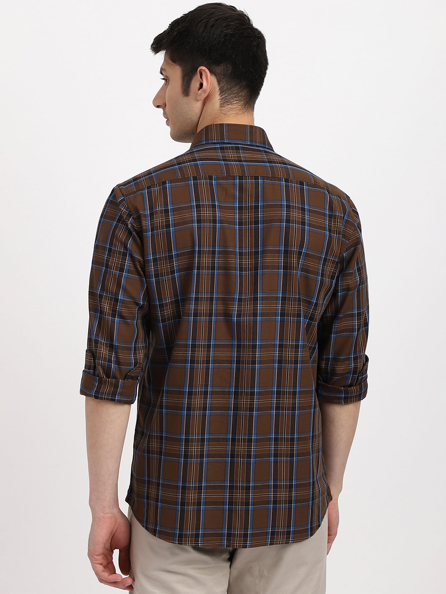 Arrow Sports Plaid Twill Casual Shirt