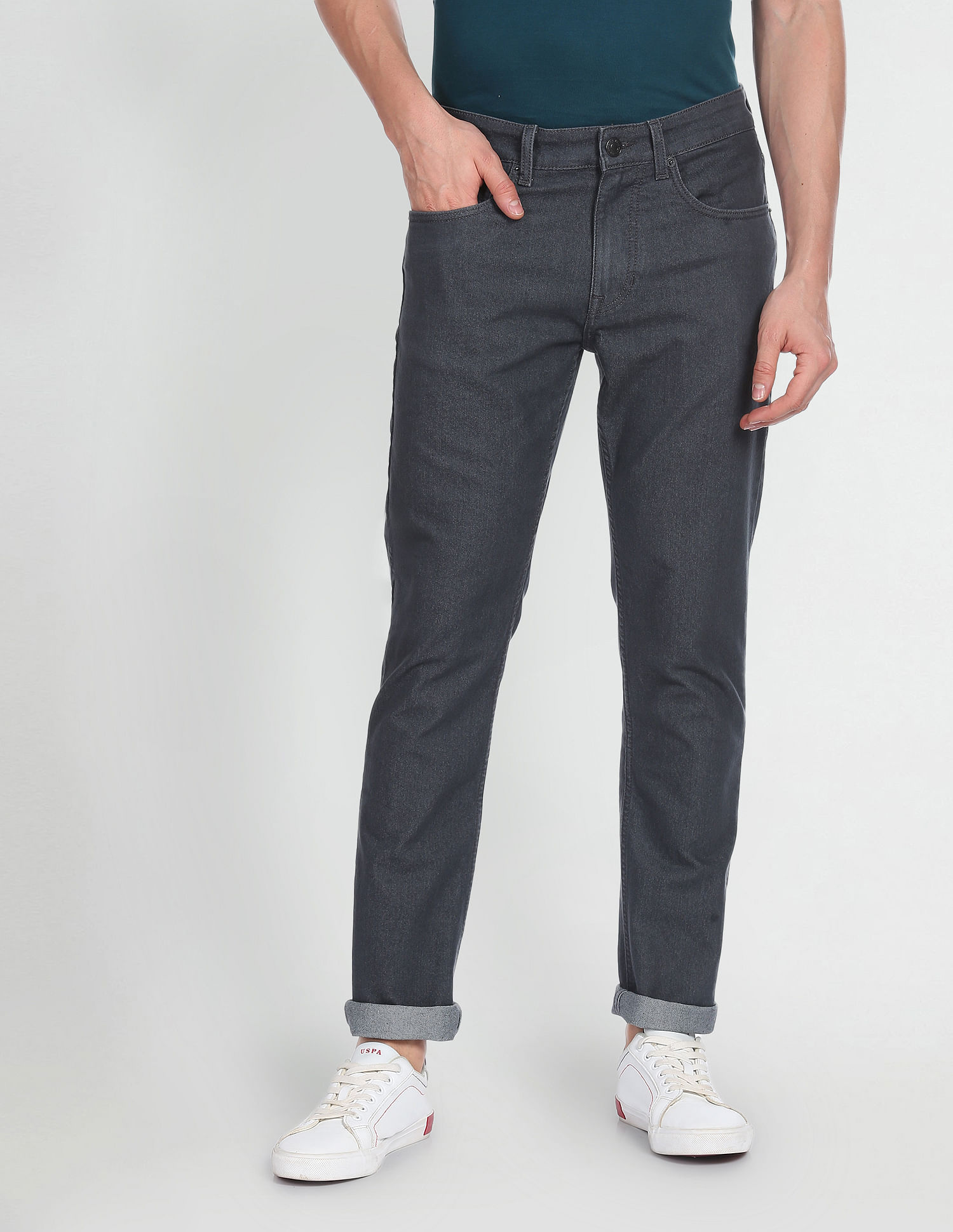 U.S. Polo Assn. Denim Co. Slim Tapered Fit Grey Jeans