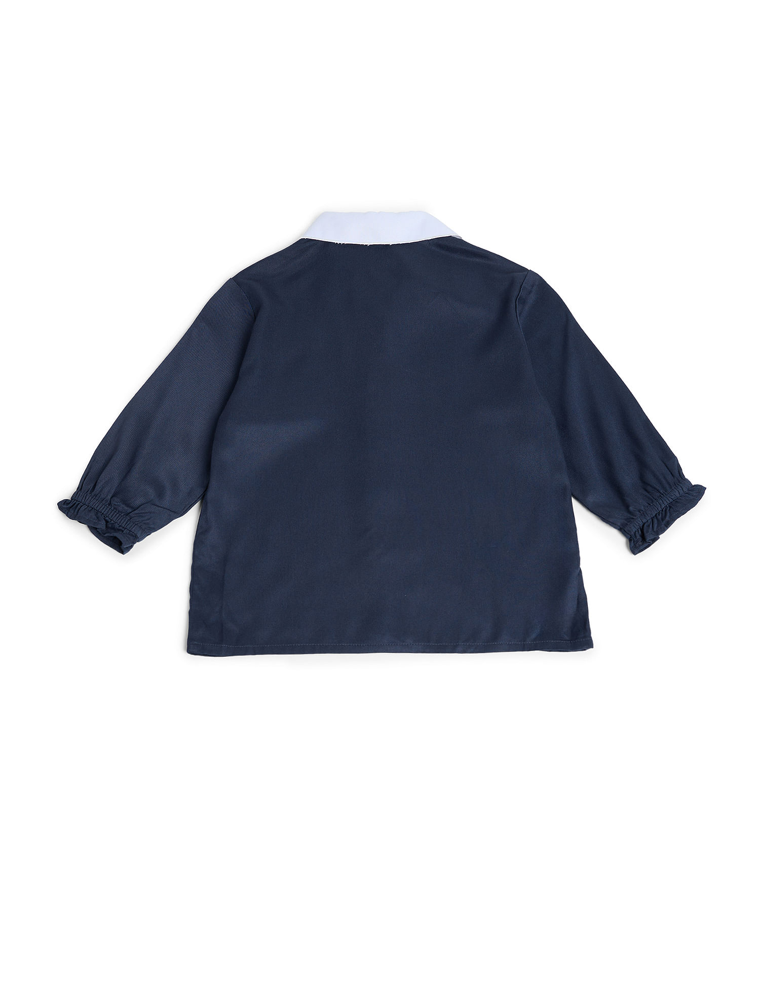 U.S. Polo Assn. Kids Girls Denim Perter Pan Collar Top