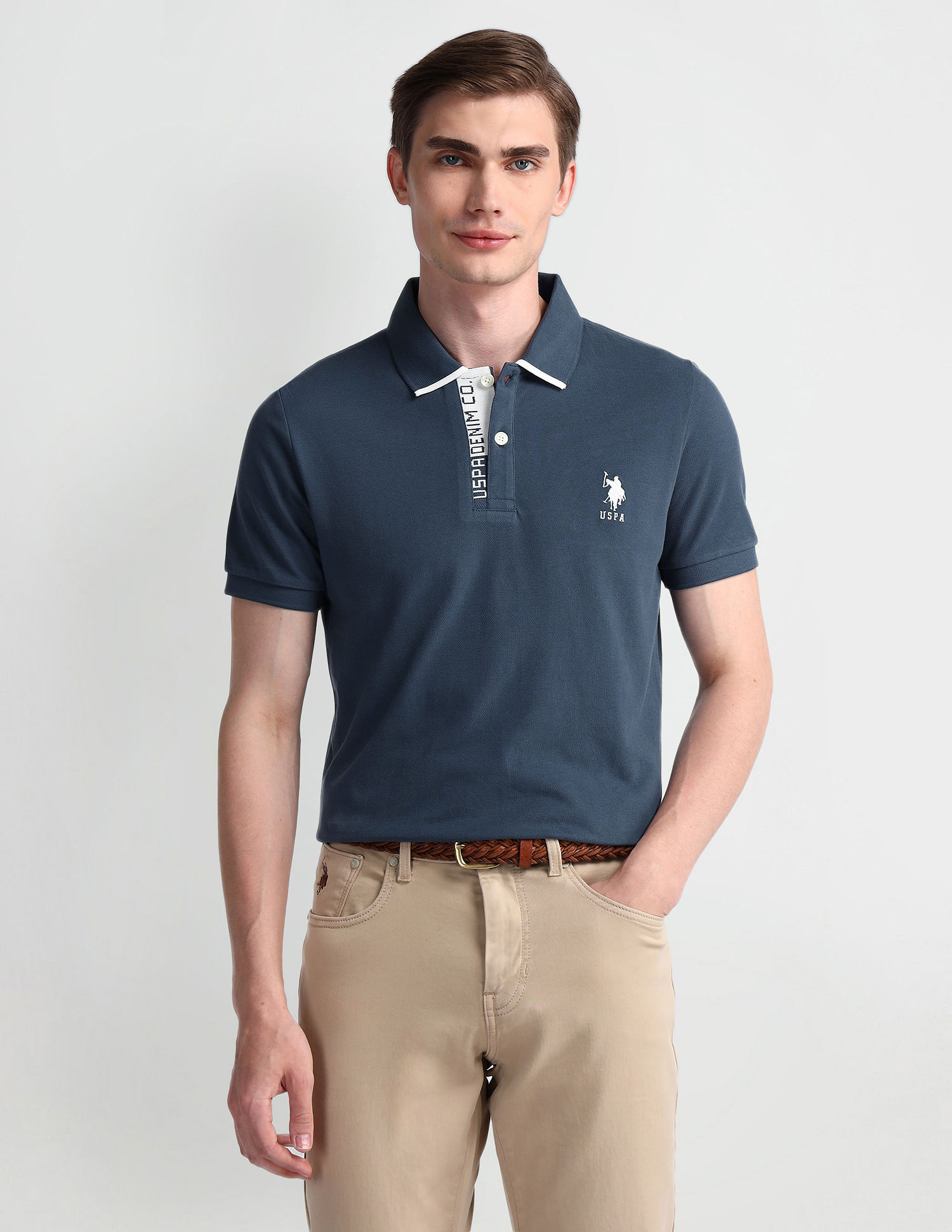 U.S. Polo Assn. Denim Co. Muscle Fit Solid Polo Shirt