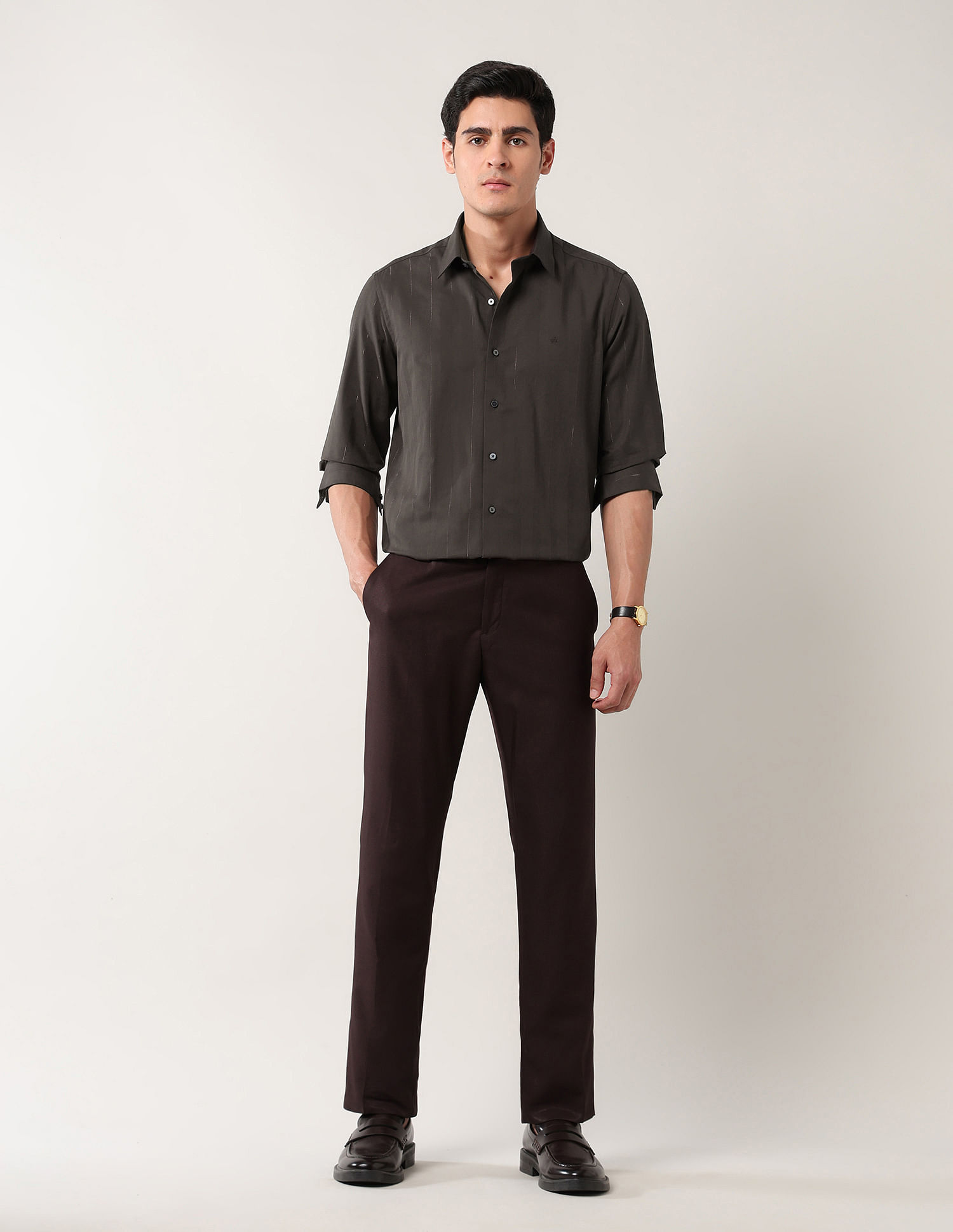 Arrow Newyork Manhattan Slim Fit Pure Cotton Shirt