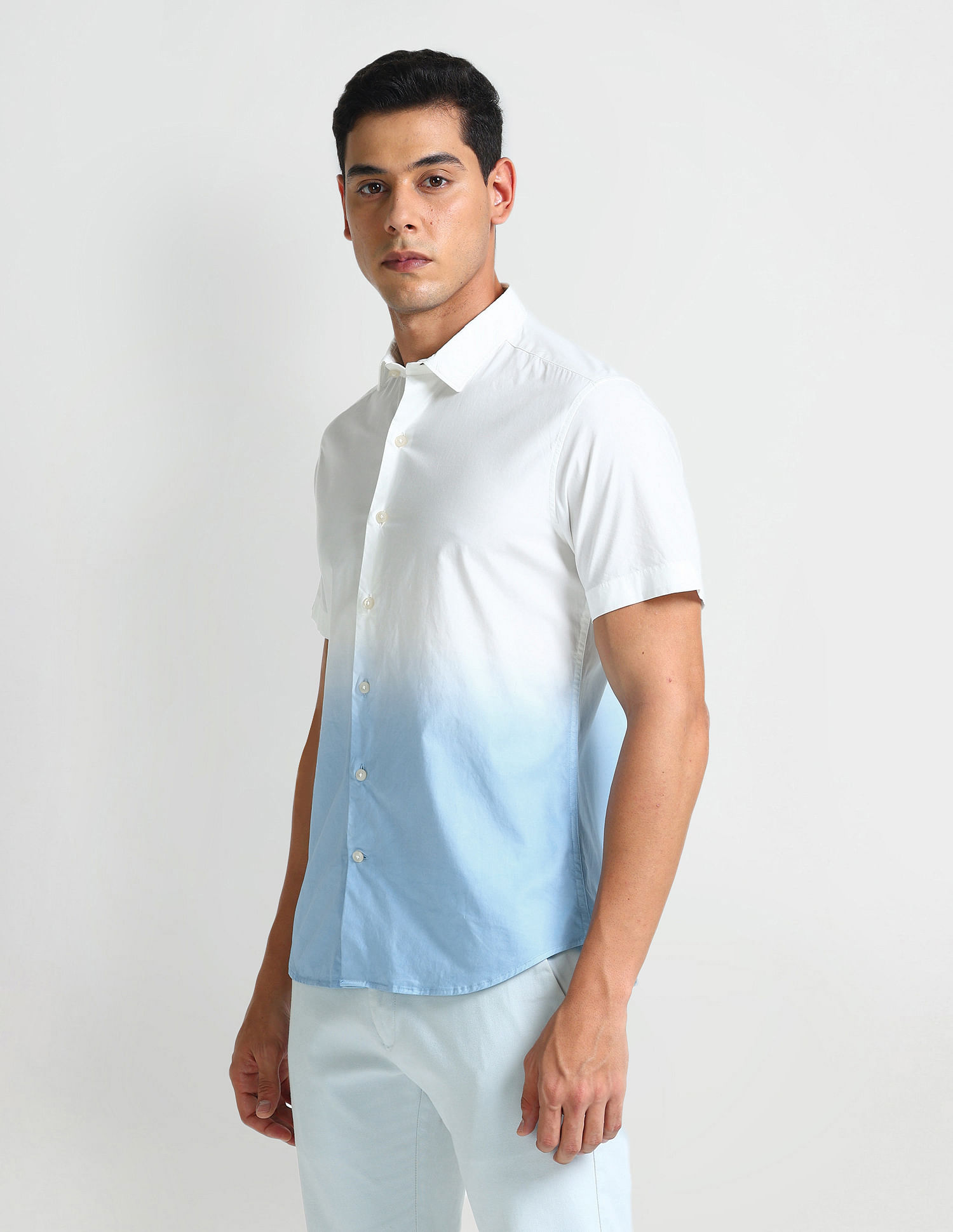 Arrow Sports Pure Cotton Ombre Shirt