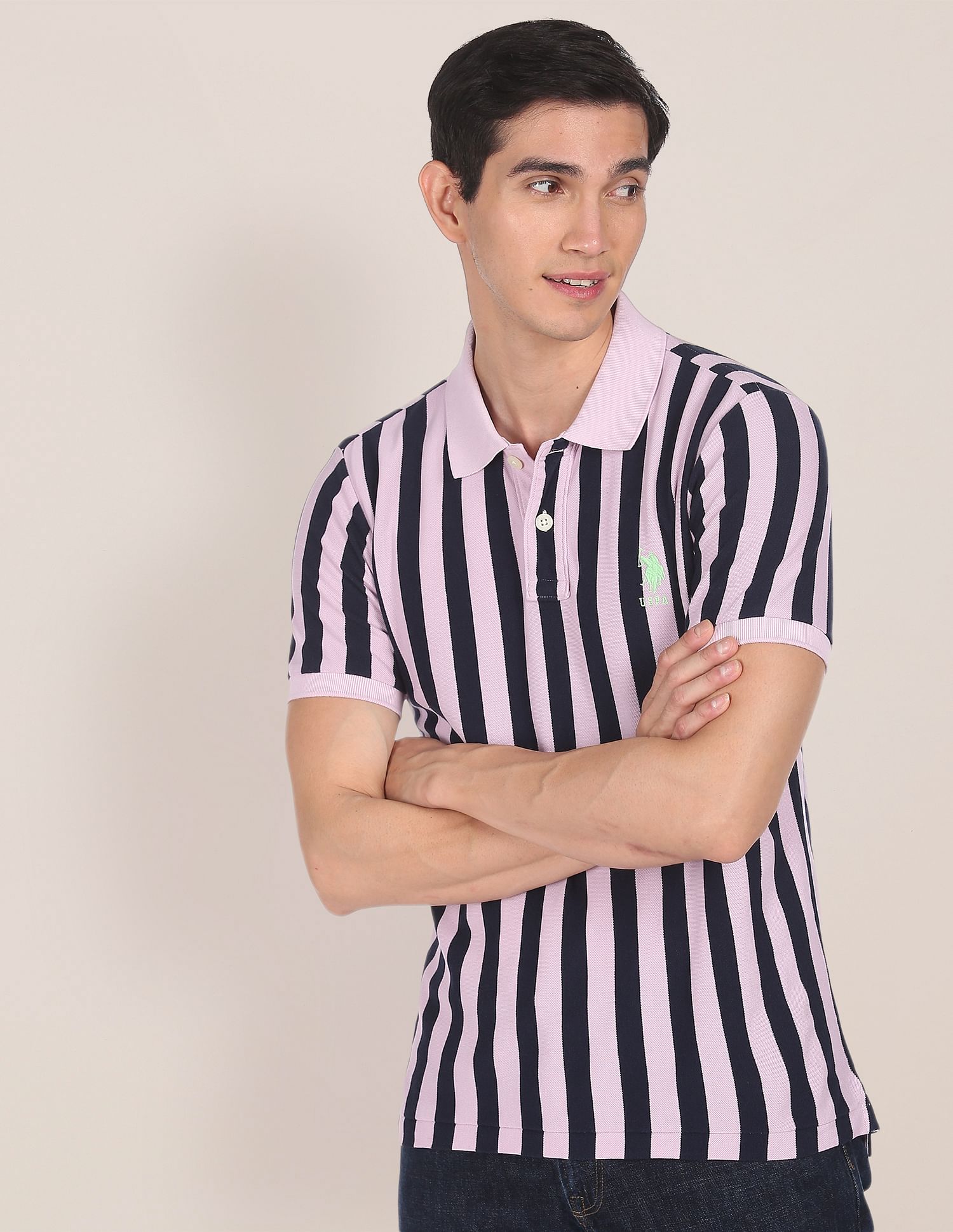 U.S. Polo Assn. Pique Striped Polo Shirt