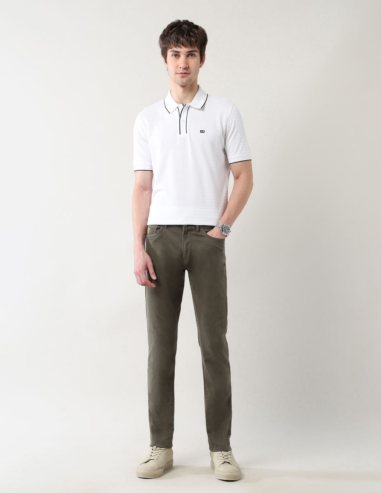 Arrow Sport Pure Cotton Textured Polo Shirt