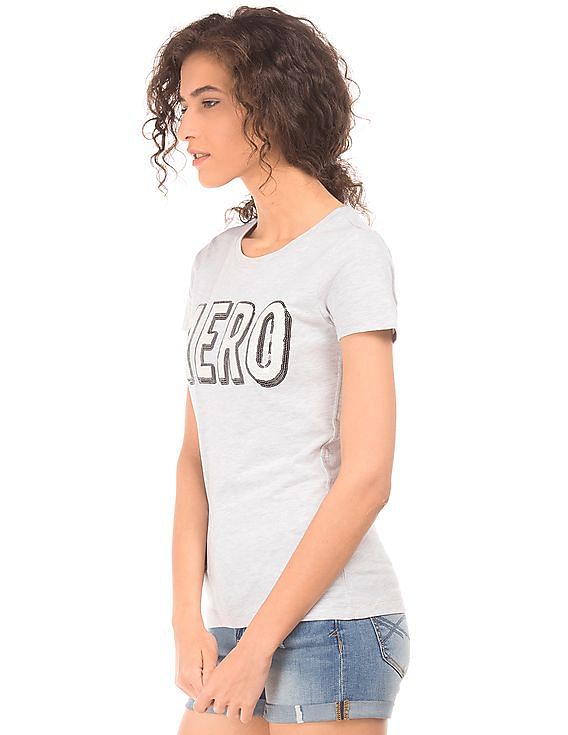 Aeropostale Sequin Branding Regular Fit T-Shirt