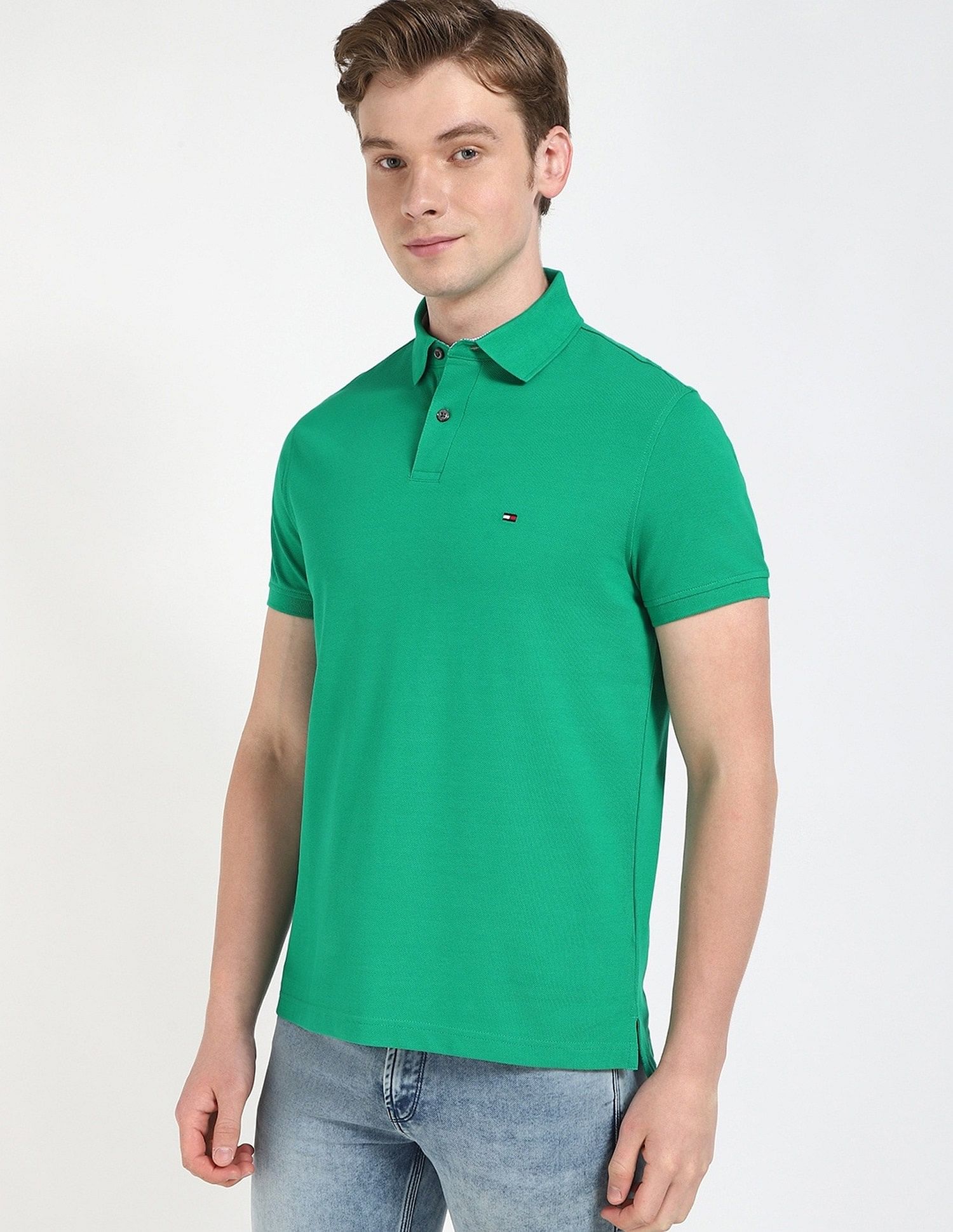 Tommy Hilfiger Solid Regular-Fit Cotton Polo Shirt