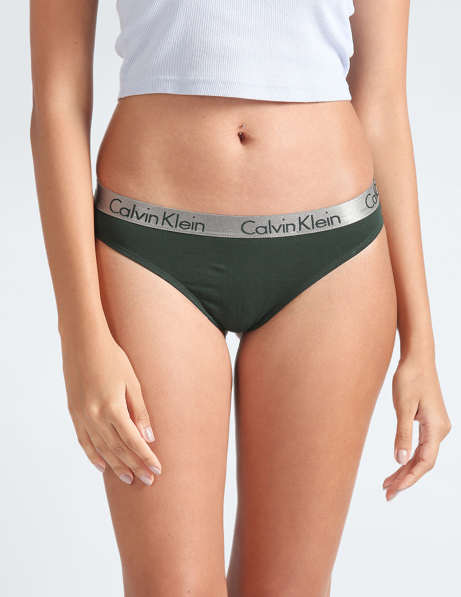 Buy Calvin Klein Underwear Brand Waist Mid Rise Thong - Pack Of 3